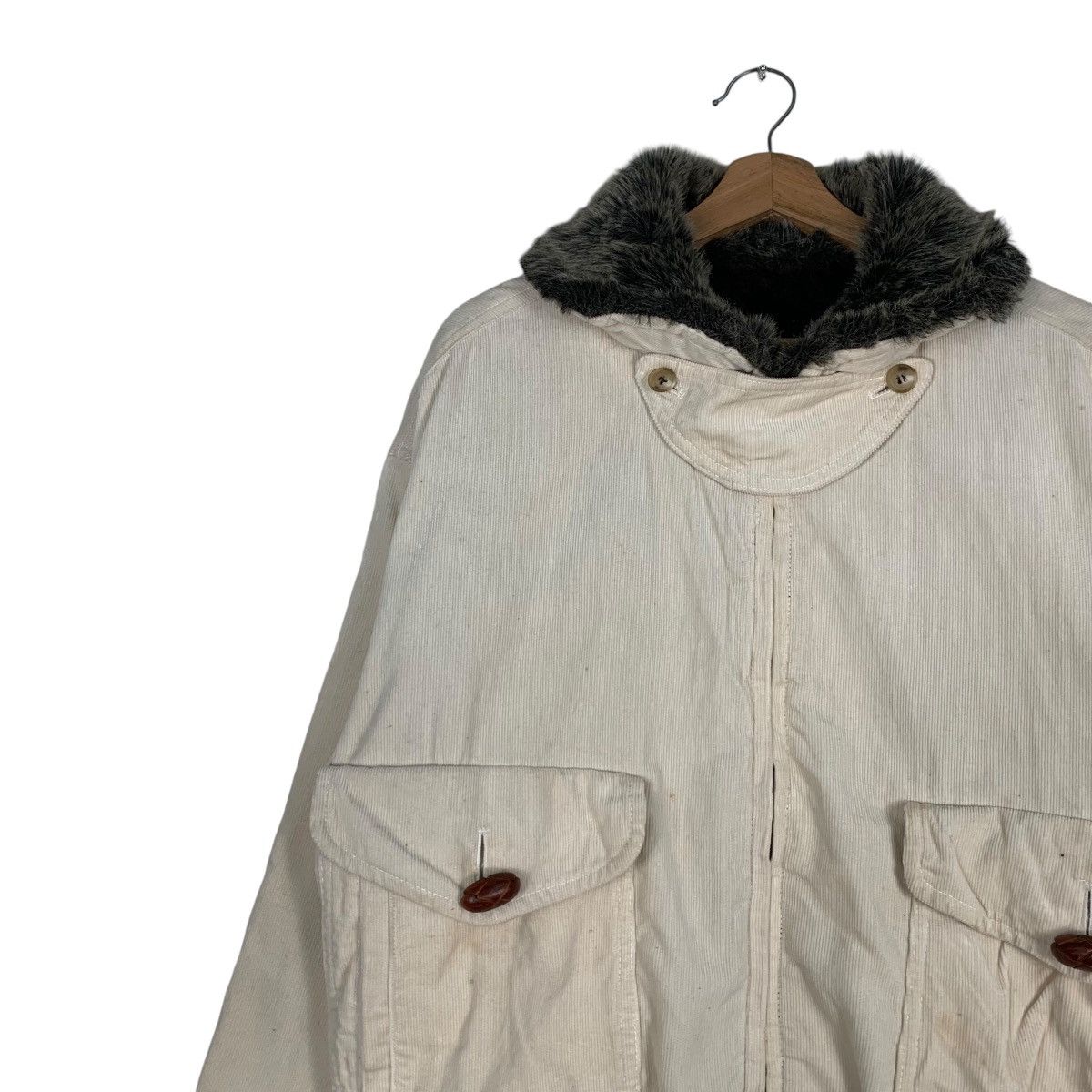 Japanese Brand VARORAV Neck Fur Zipper Cropped Jacket #1245-C56 Size M / US 6-8 / IT 42-44 - 6 Thumbnail