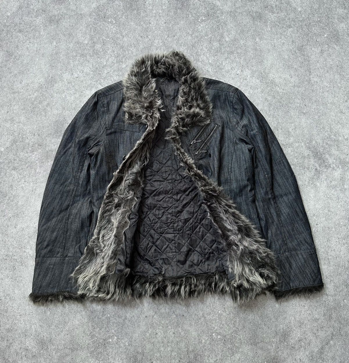 ジャケット・アウター Roen semantic fur long coat y2k Vkei emo ジャケット・アウター Roen semantic fur long coat y2k Vkei