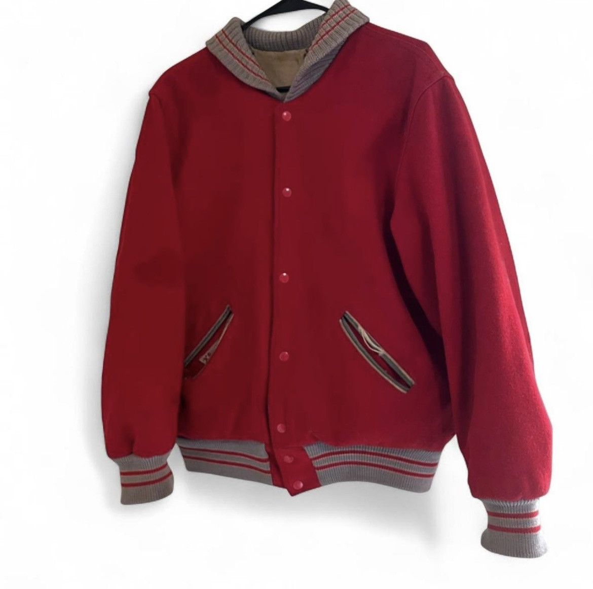 Vintage Vintage red and grey varsity jacket Size US S / EU 44-46 / 1 - 1 Thumbnail