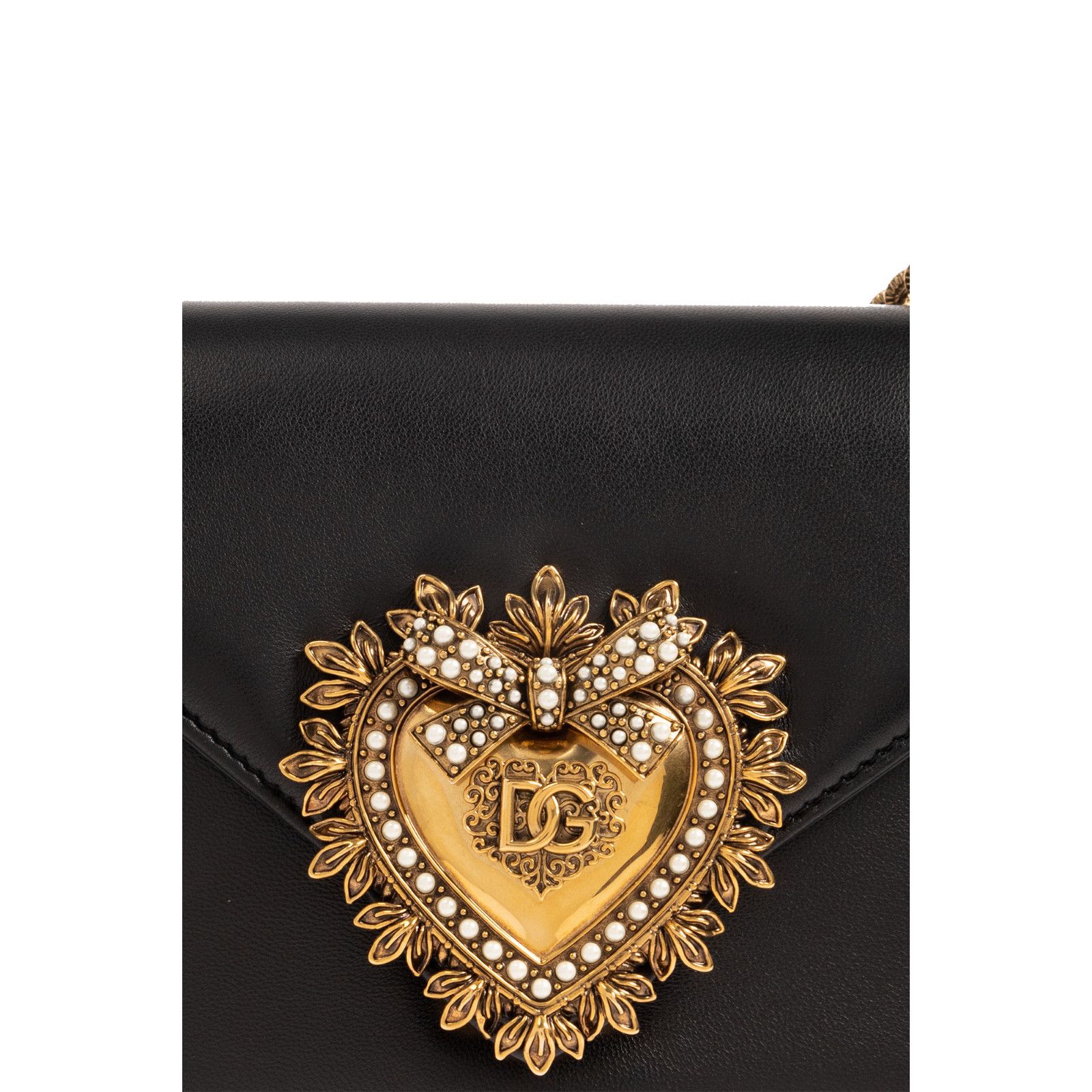 Dolce & Gabbana DOLCE&GABBANA Devotion Black Leather Shoulder Bag New & Auth Size ONE SIZE - 5 Thumbnail