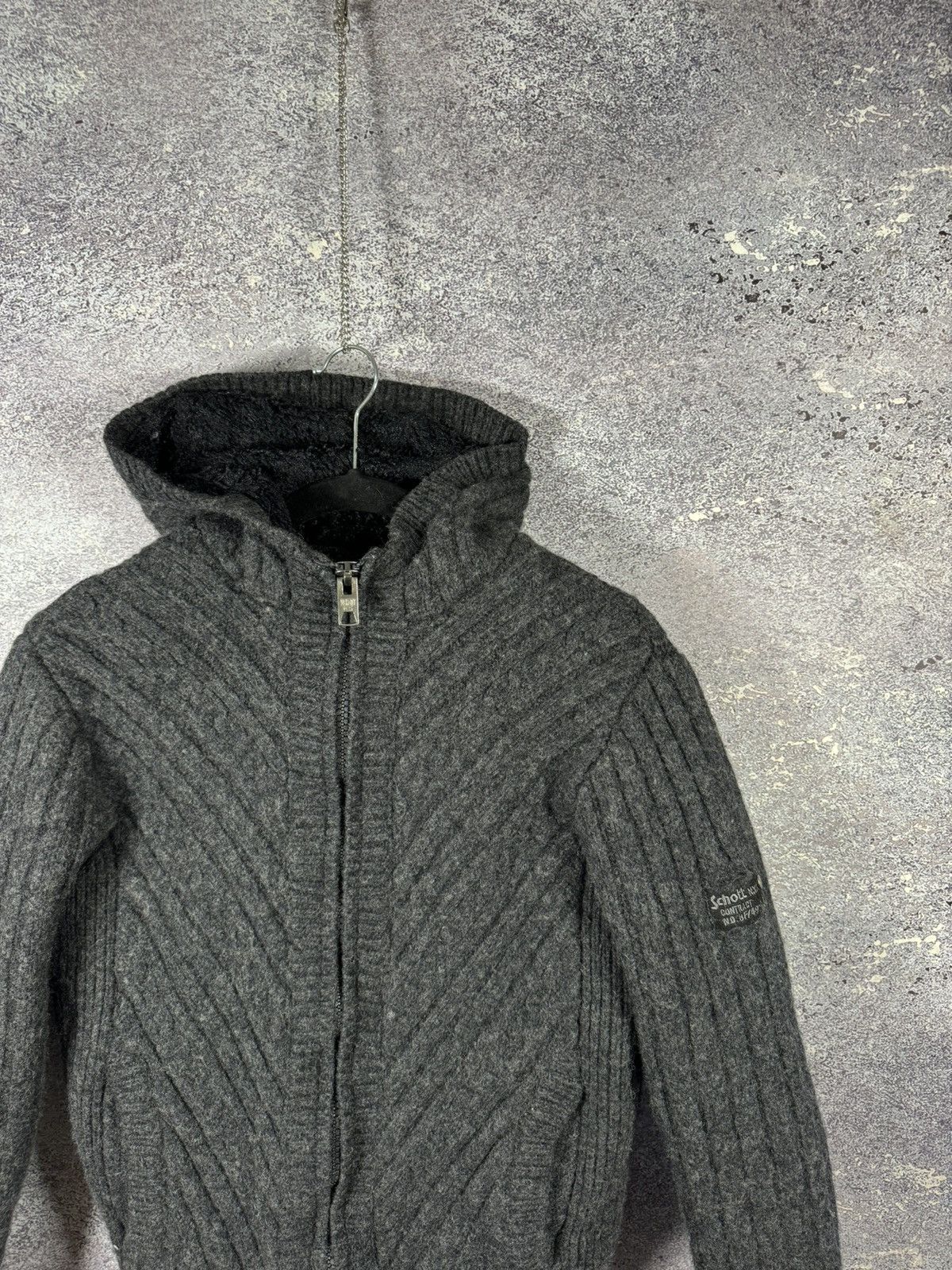 Schott × Vintage Vintage Schott NYC Wool Hooded Gray Jacket Large Military Size L / US 10 / IT 46 - 2 Thumbnail