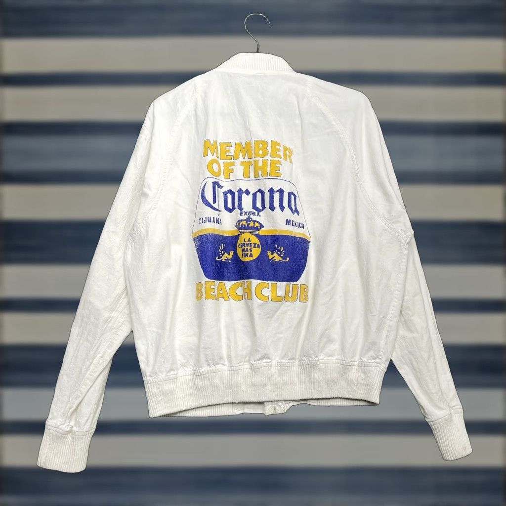 Vintage VINTAGE Corona Beach Club Jacket Mens XL Ivory 90s Logo Windbreaker Beach Mexico Lightweight Coat/ Jacket Size US XL / EU 56 / 4 - 1 Thumbnail