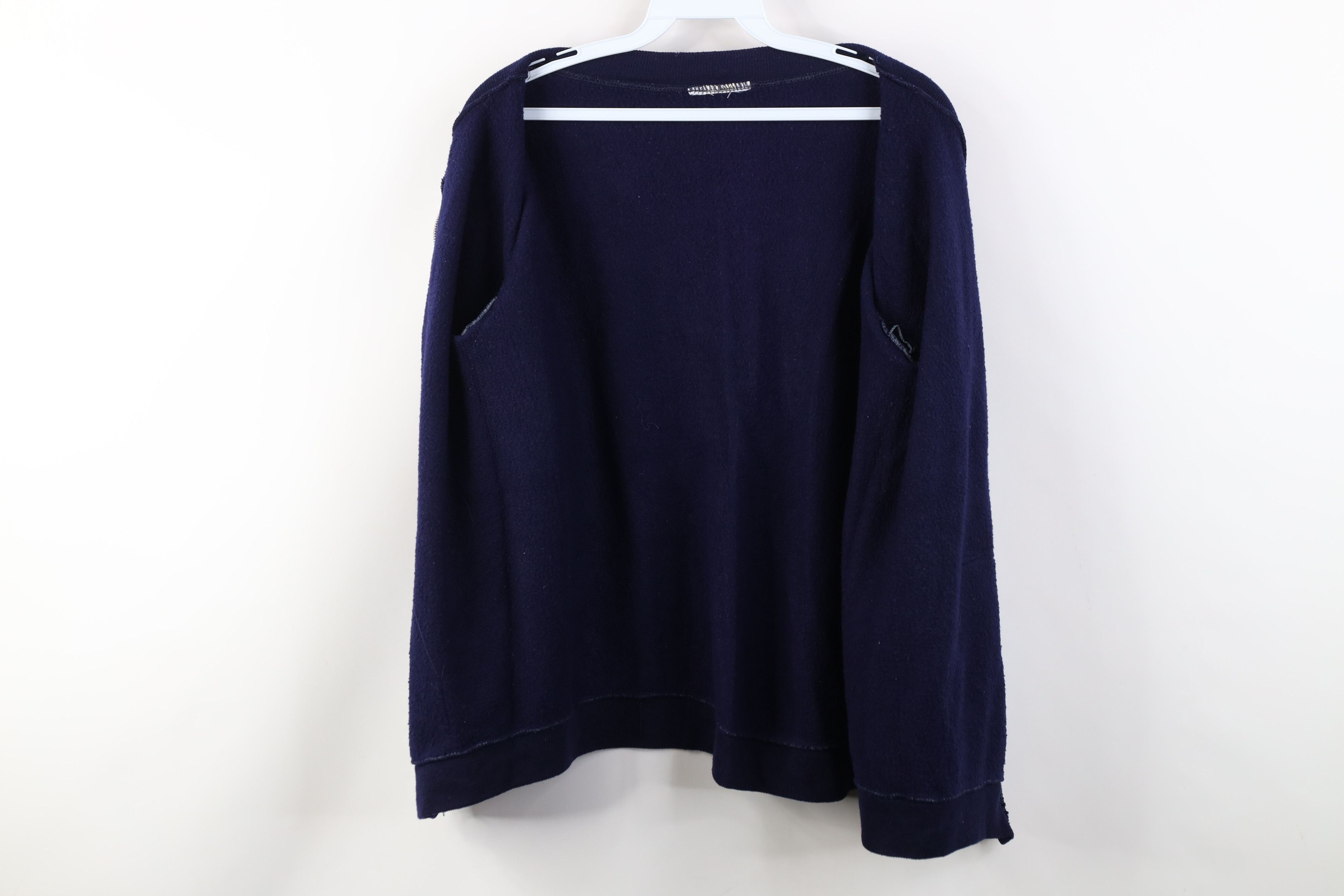 Vintage Vintage 70s Streetwear Blank Full Zip Sweatshirt Blue USA Size M / US 6-8 / IT 42-44 - 10 Thumbnail