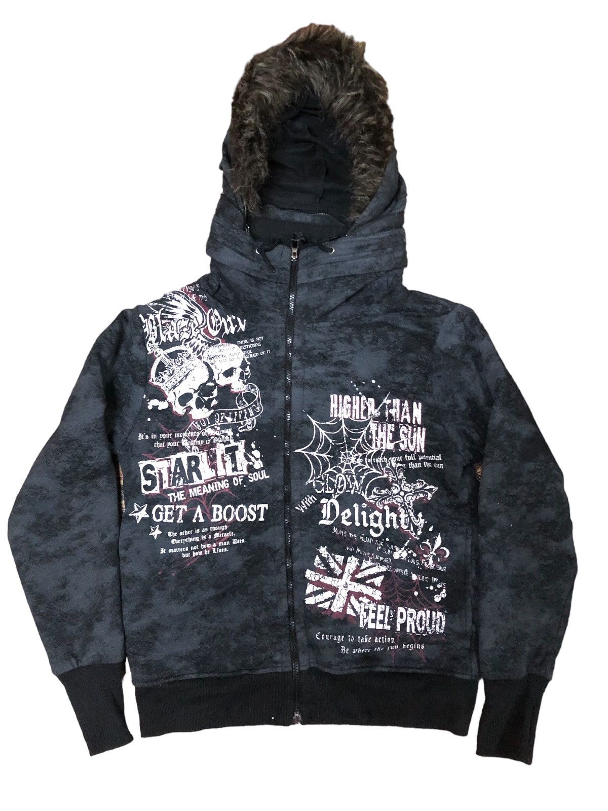 If Six Was Nine × Japanese Brand × Le Grande Bleu (L.G.B.) Clash Ahead Fur Hooded Punk Fleece Lining Jacket Size US M / EU 48-50 / 2 - 1 Thumbnail