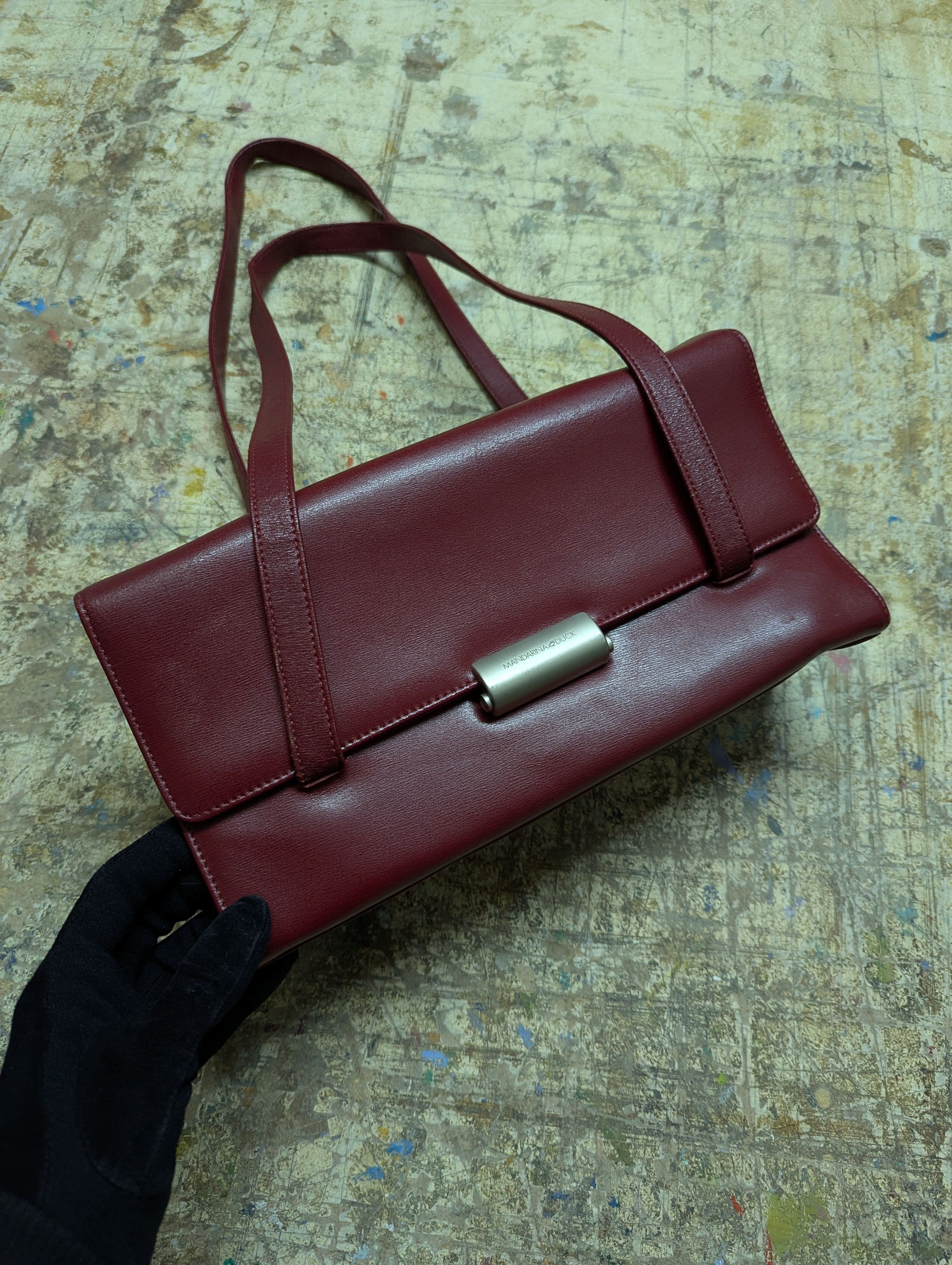 Mandarina Duck Rare! 00s Mandarina Duck Iconic Shoulder Leather Bag Size ONE SIZE - 2 Thumbnail
