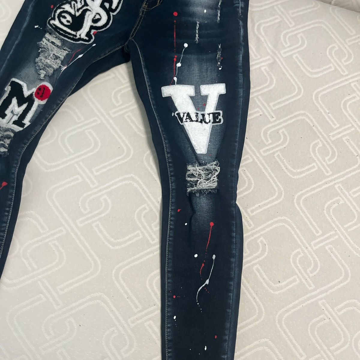 Other × Vintage Embroidered skinny jeans with prints Size US 30 / EU 46 - 3 Thumbnail