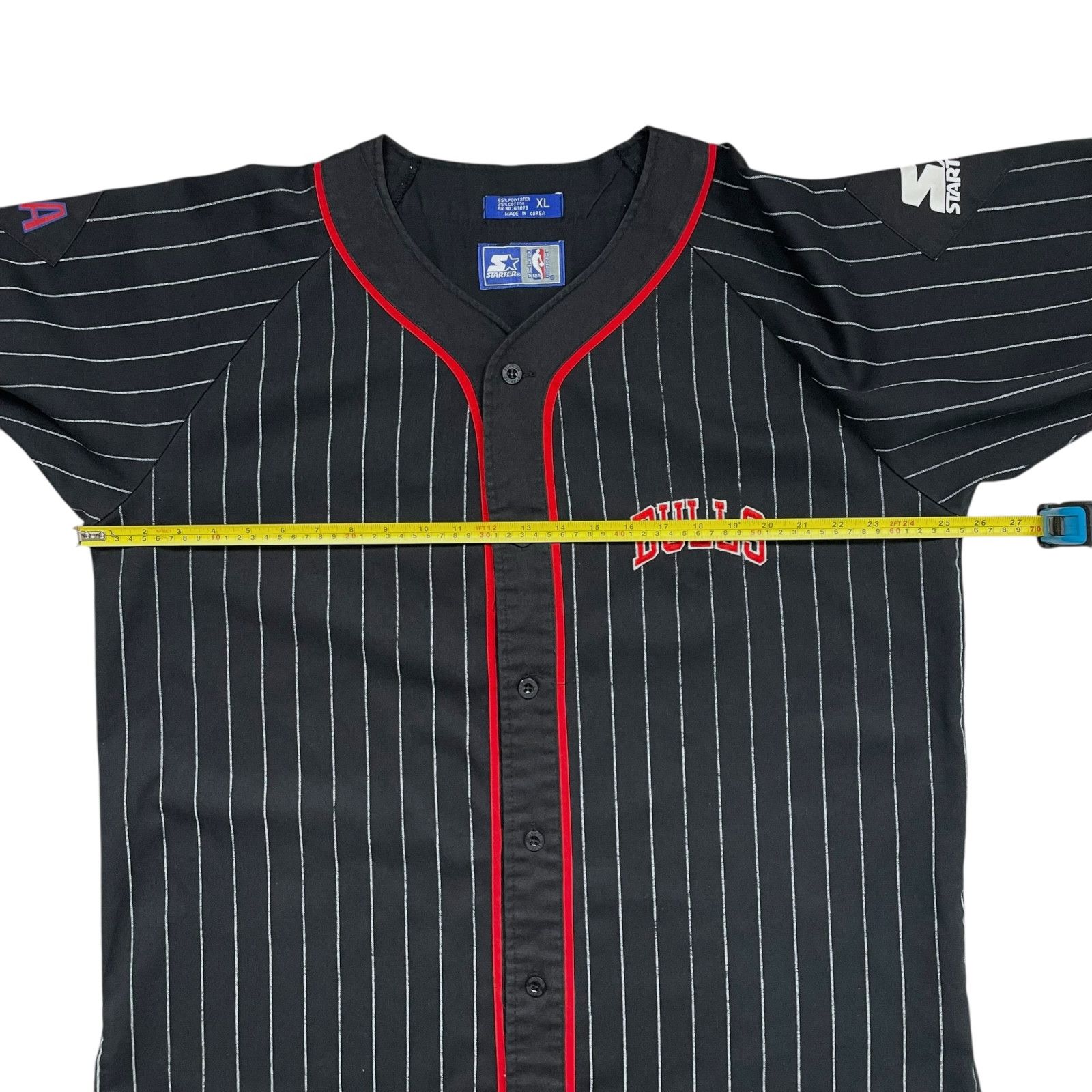 NBA VTG 90s CHICAGO BULLS STARTER PINSTRIPE BASEBALL JERSEY XL Size US XL / EU 56 / 4 - 8 Thumbnail