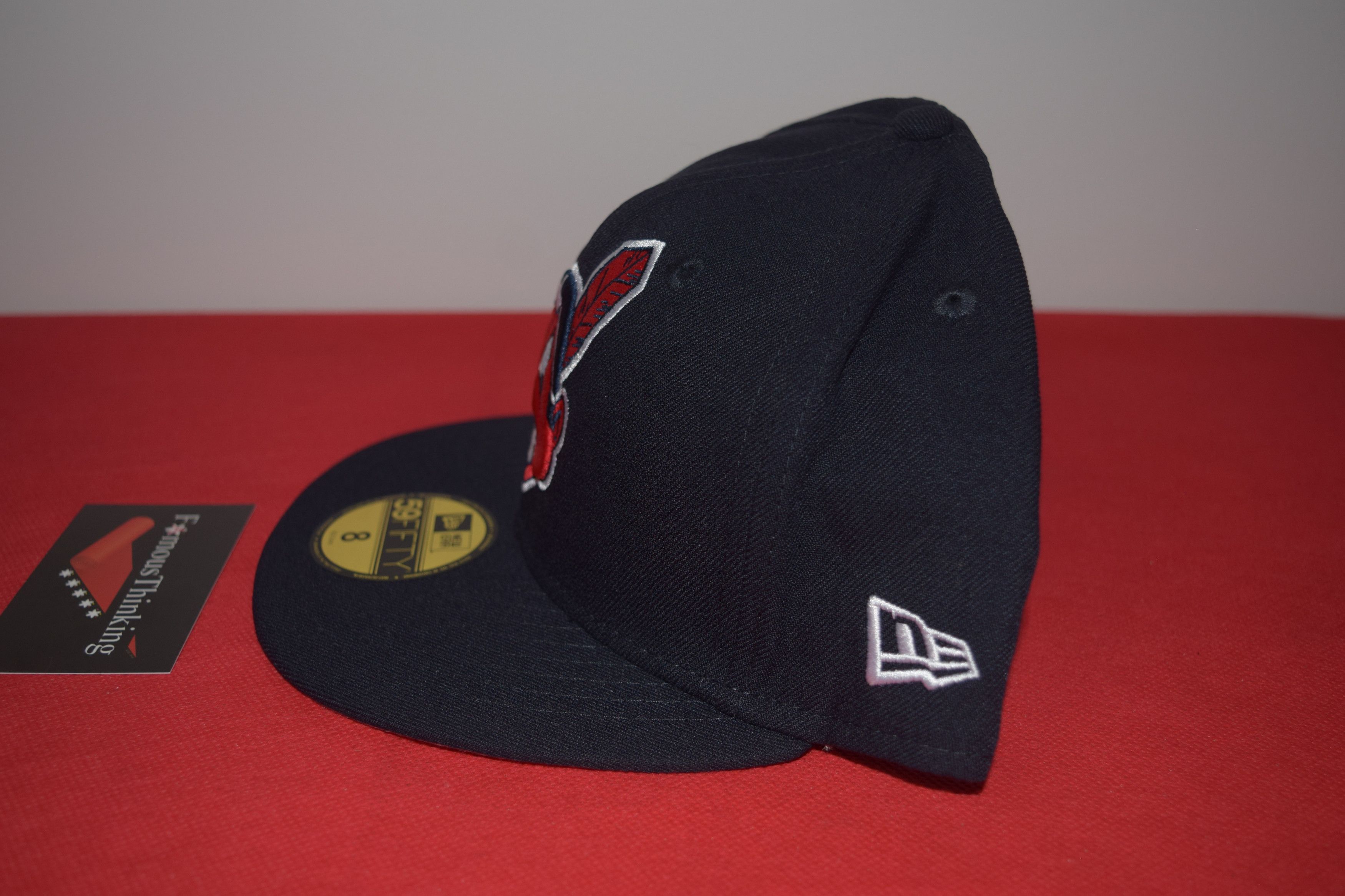 New Era New Era Cleveland Indians Chief Wahoo Blue Feather Hat Size ONE SIZE - 3 Thumbnail
