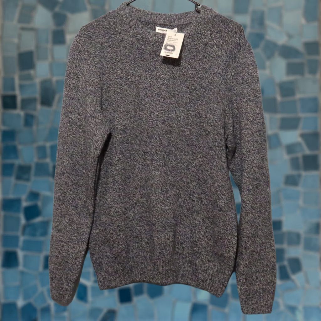Vintage Sonoma Sweater Crewneck Knit M Sky-Blue Wool? (Note: original materials acrylic, cotton) Size US M / EU 48-50 / 2 - 1 Thumbnail
