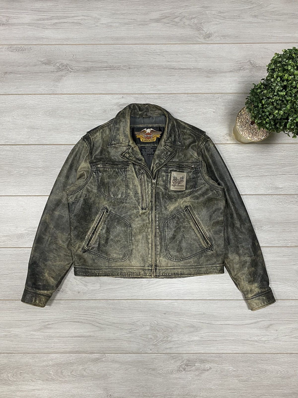Harley Davidson Harley Davidson vintage big logo racing moto jacket Size US M / EU 48-50 / 2 - 1 Thumbnail