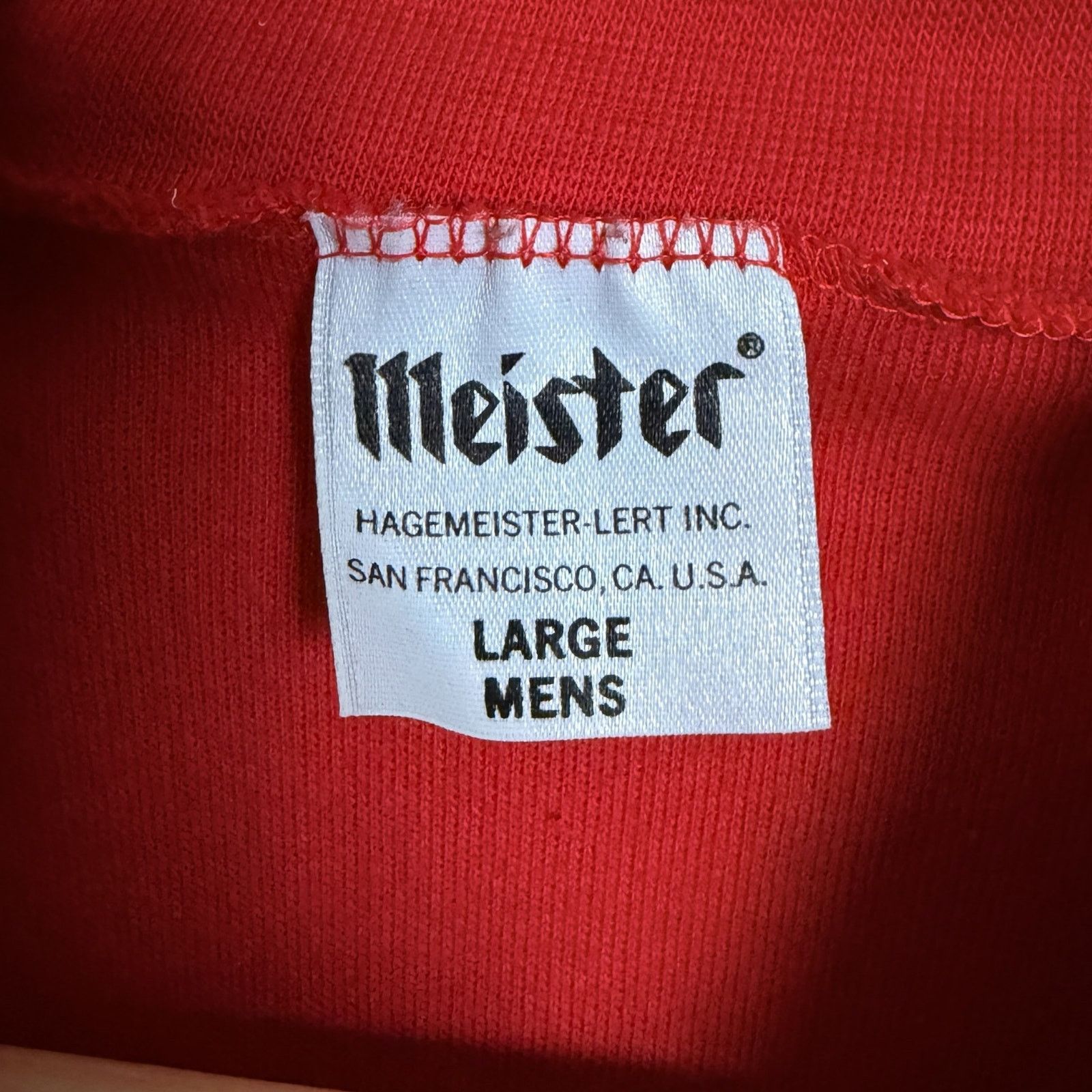 Meister Vintage 80s Meister Men's L Red LS Cotton Turtleneck Shirt Size US L / EU 52-54 / 3 - 6 Thumbnail