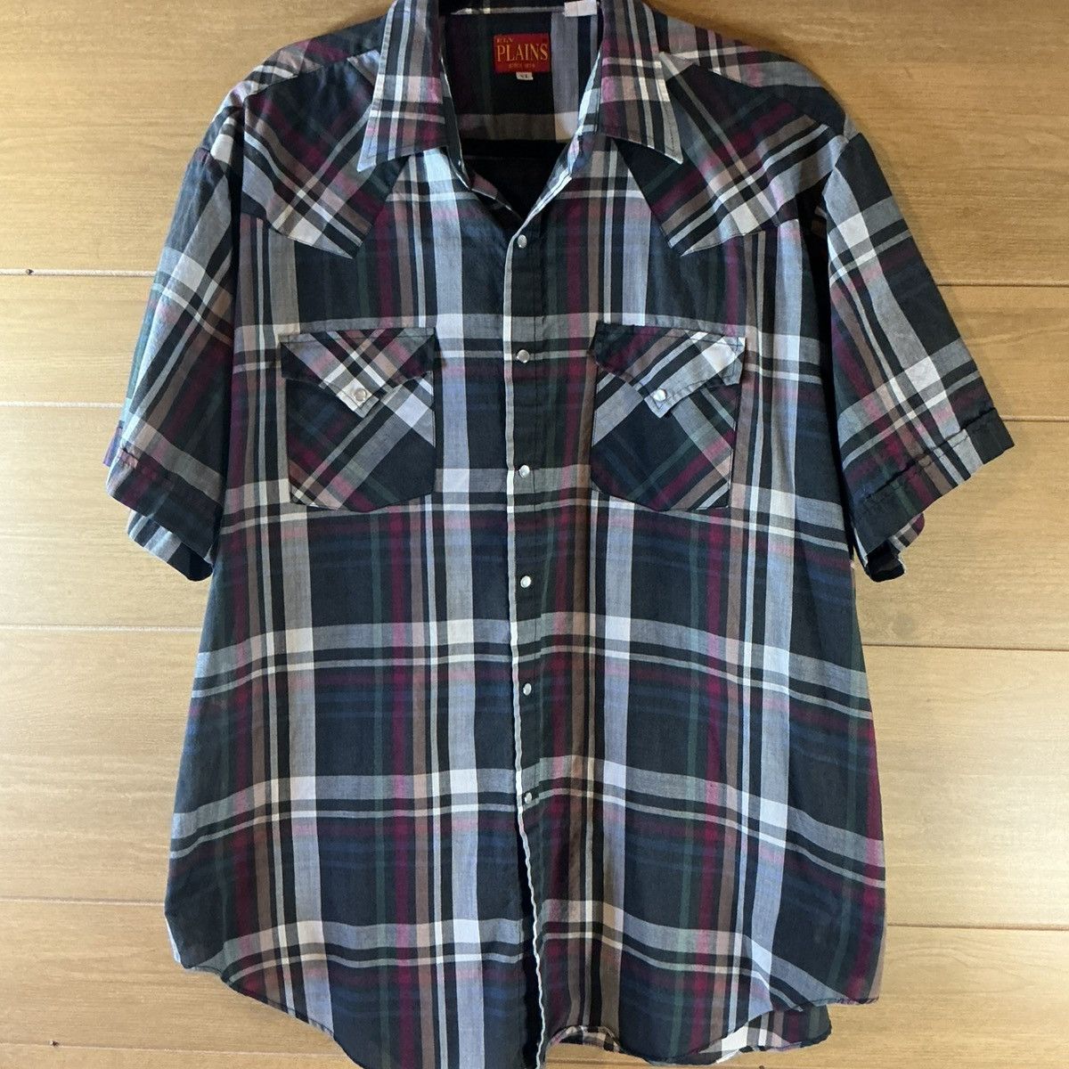 Other Ely Plains Men XL navy Plaid Western Shirt w/ Pearl Snaps Size US XL / EU 56 / 4 - 1 Thumbnail