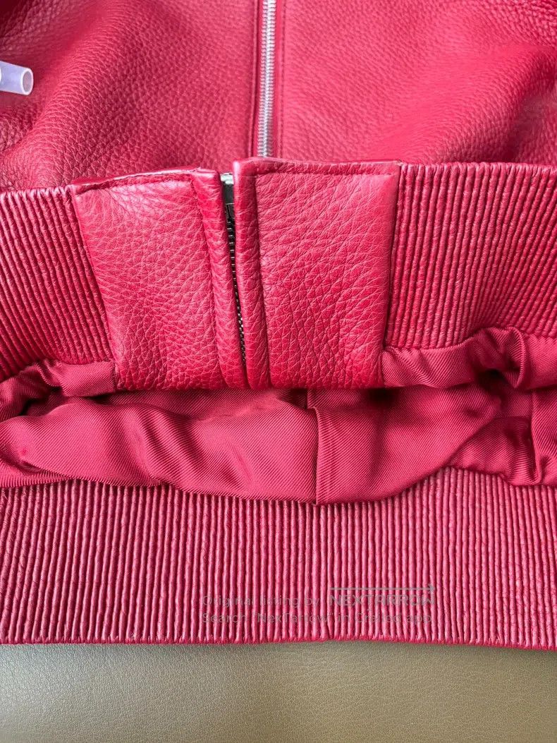Hermes Hermes Red soft deerskin zip-up jacket Size XS / US 0-2 / IT 36-38 - 3 Thumbnail