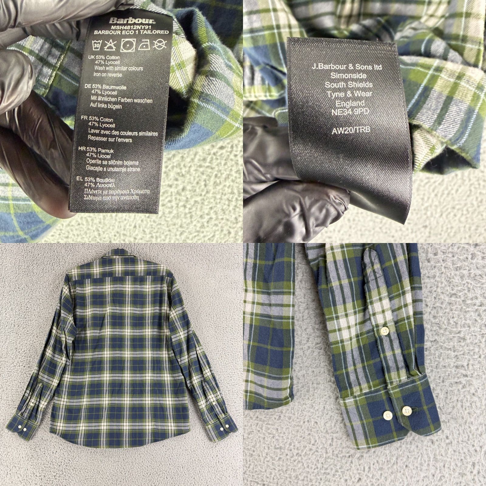 Barbour Barbour Button-Up Shirt Men S Blue Plaid Tailored Fit Long Sleeve Regular Sized Size US S / EU 44-46 / 1 - 9 Thumbnail