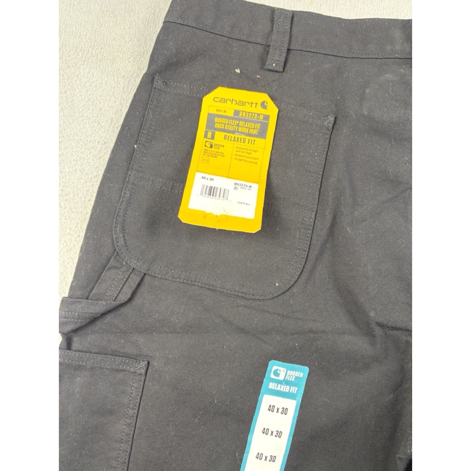 Carhartt Carhartt Pants Men’s 40x30 Black Rugged Flex Duck Canvas Relaxed Fit Workwear Carpenter Straight Inseam 30 in Logo Button Mens Size US 40 / EU 56 - 7 Thumbnail