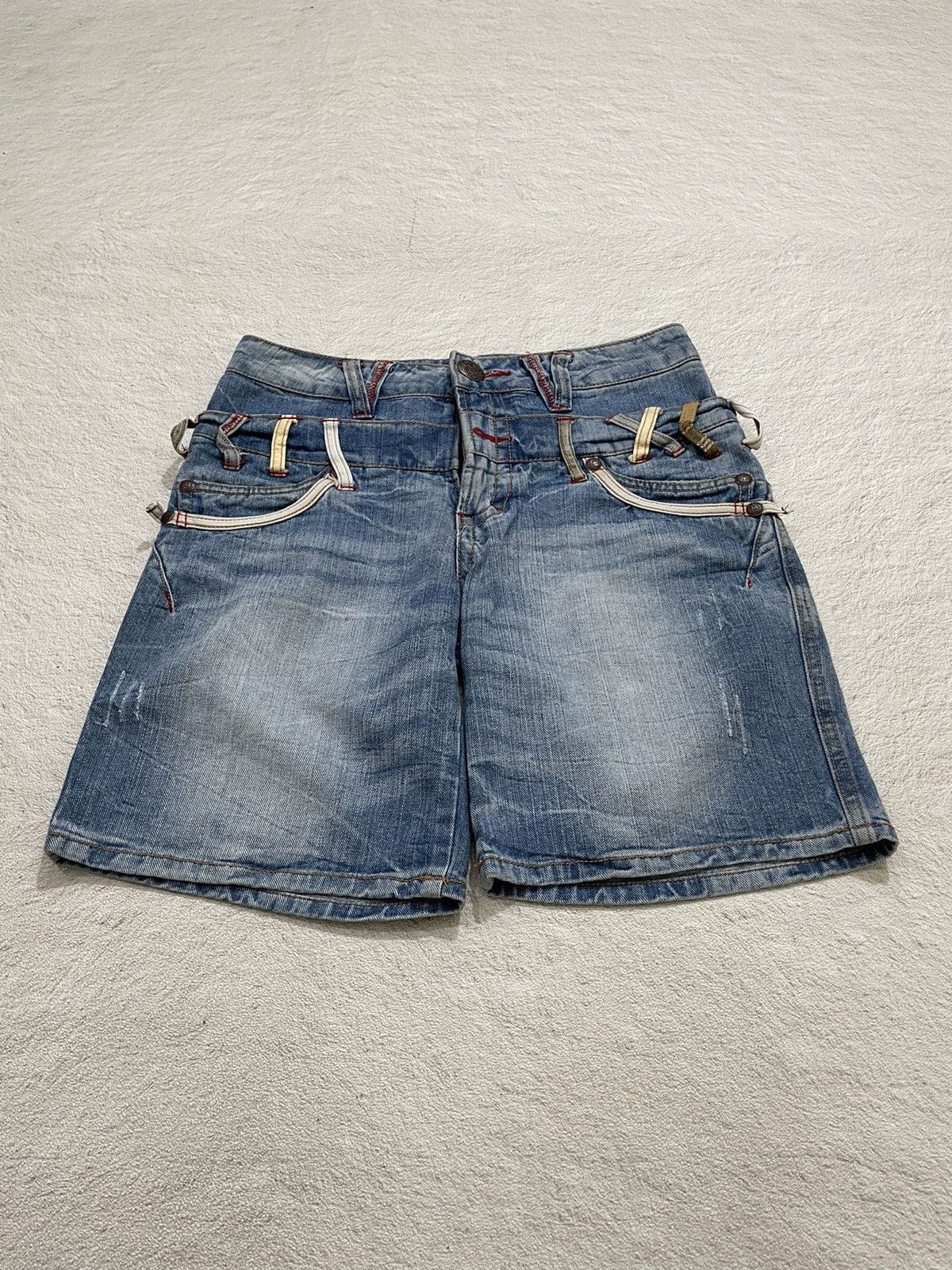 Japanese Brand 2000s Double waist Jorts Stonewash Size 29" - 1 Thumbnail