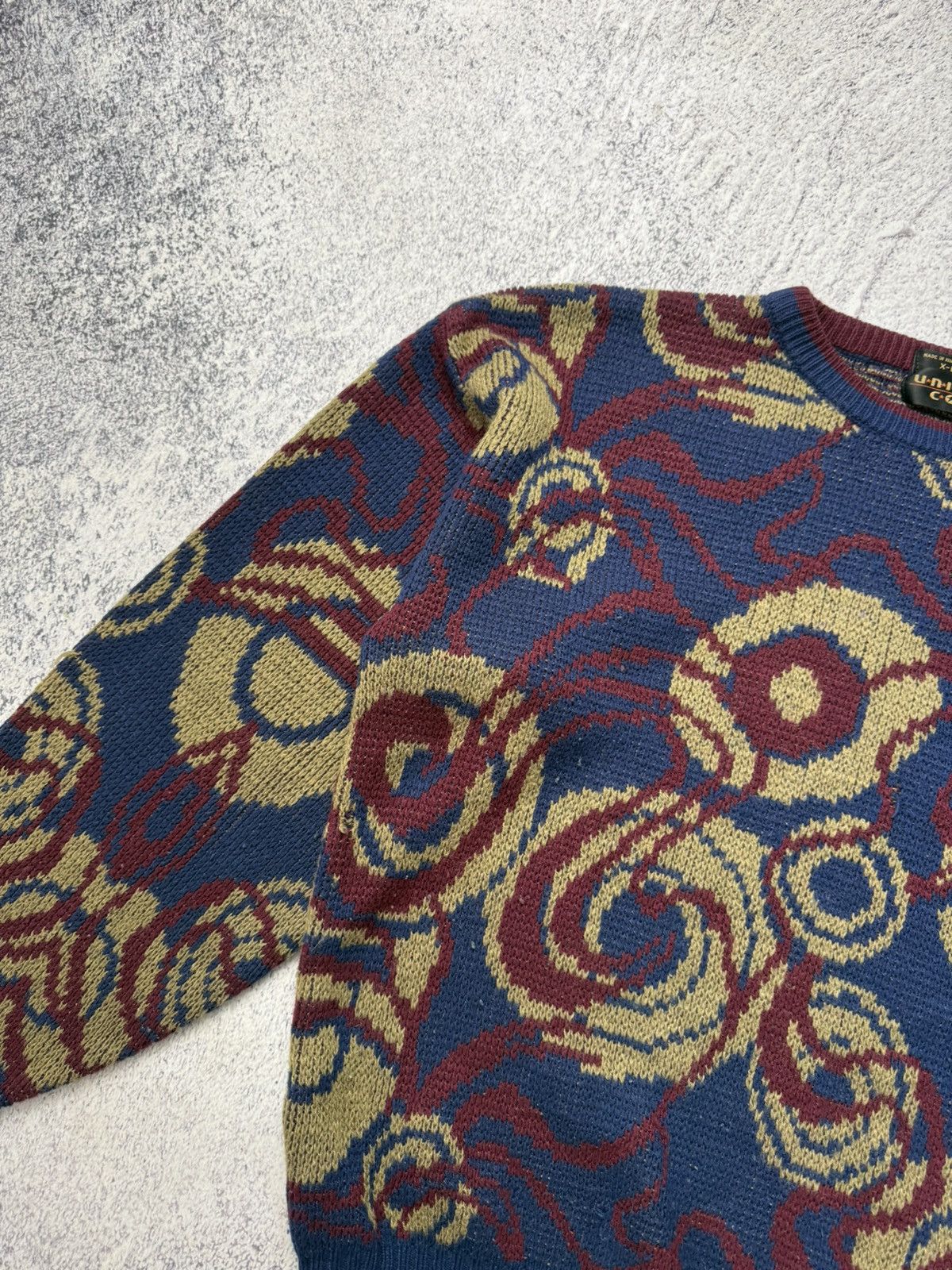 Japanese Brand VINTAGE Uniform Code Mens Crew Neck Geometric Sweater Y2K Size US L / EU 52-54 / 3 - 7 Thumbnail