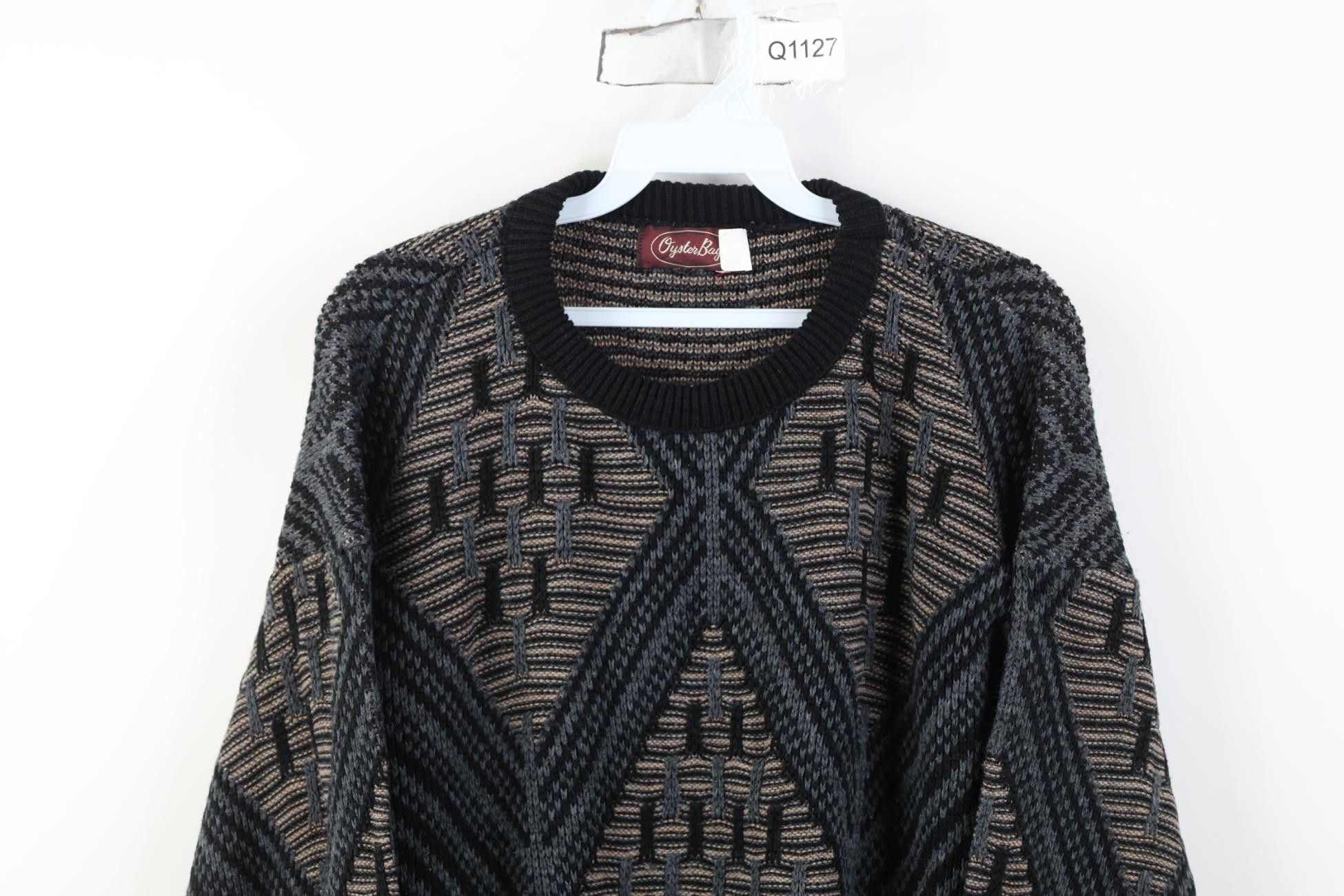Vintage Vintage 90s Streetwear Diamond Knit Crewneck Sweater USA Size US M / EU 48-50 / 2 - 2 Thumbnail