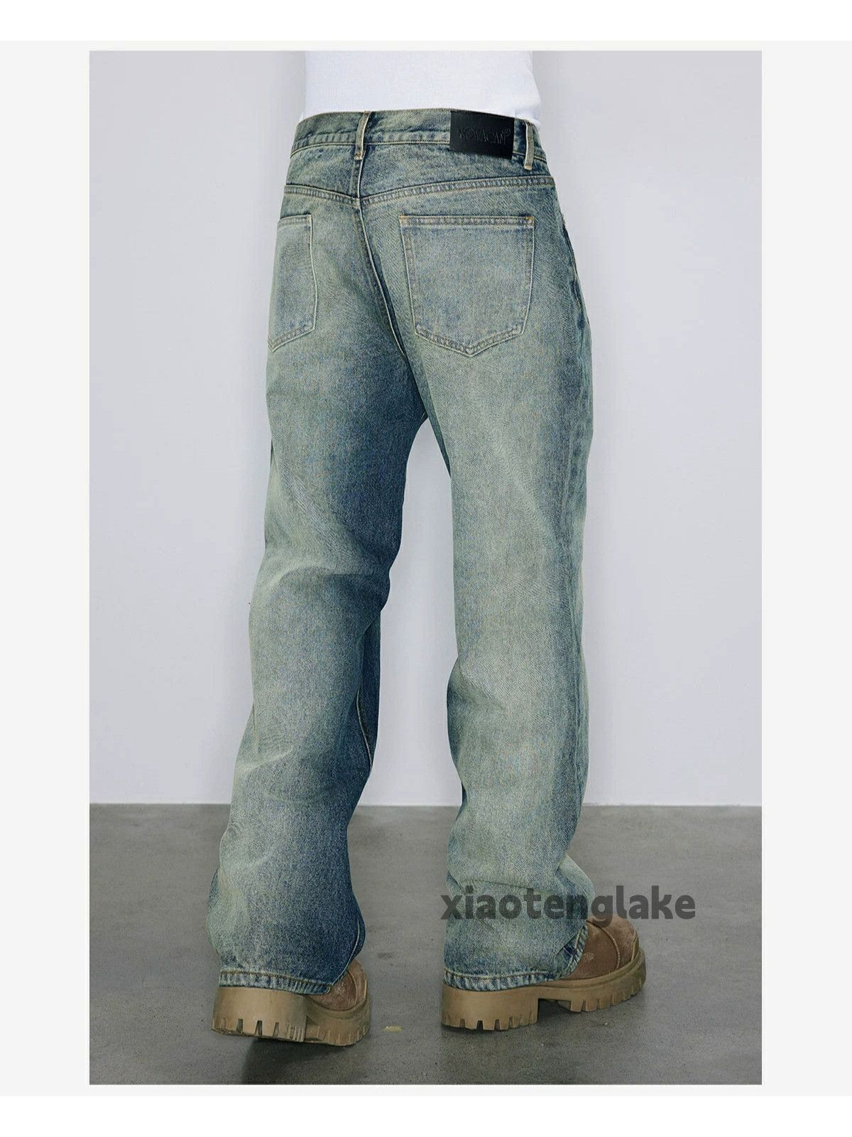 Jean × Vintage washed faded cleanfit yuppie grunge flared tie dye jeans Size US 34 / EU 50 - 3 Thumbnail