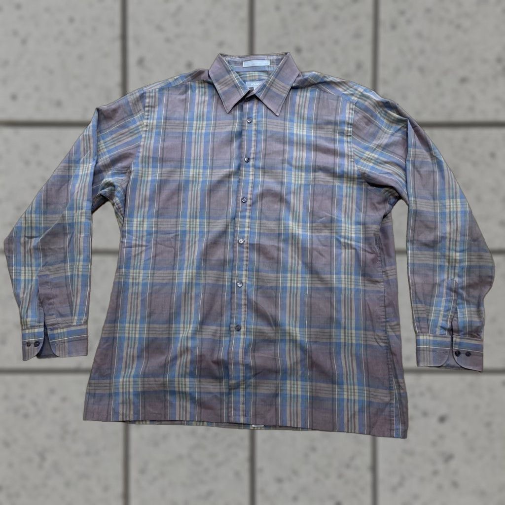 Vintage VINTAGE Roland Button-Up Shirt Men XL Plum Purple Plaid Retro fade Grunge XL Size US XL / EU 56 / 4 - 1 Thumbnail