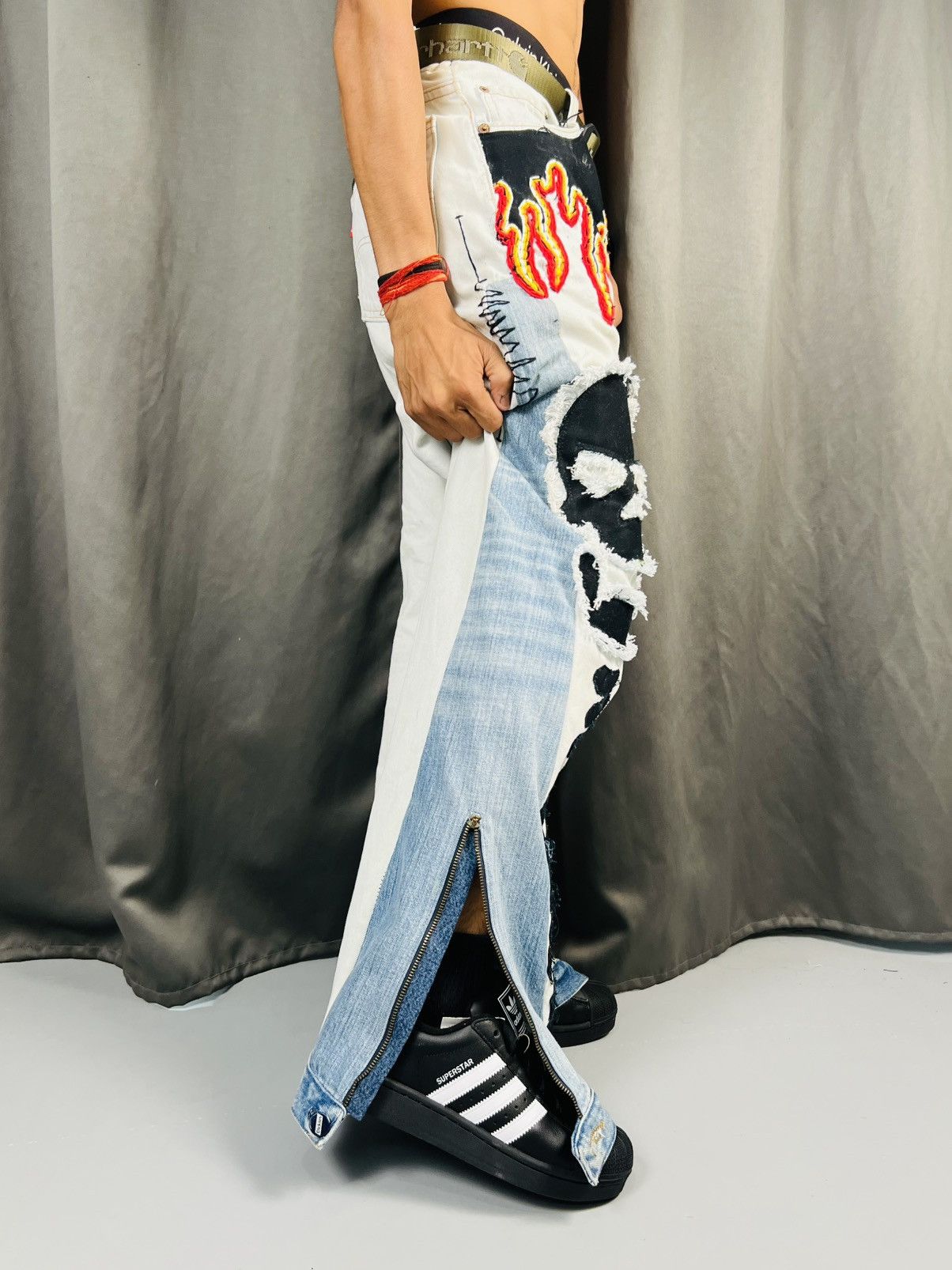 Better With Age 1of1 crazy reworked patch embroidered denim Size US 34 / EU 50 - 3 Thumbnail