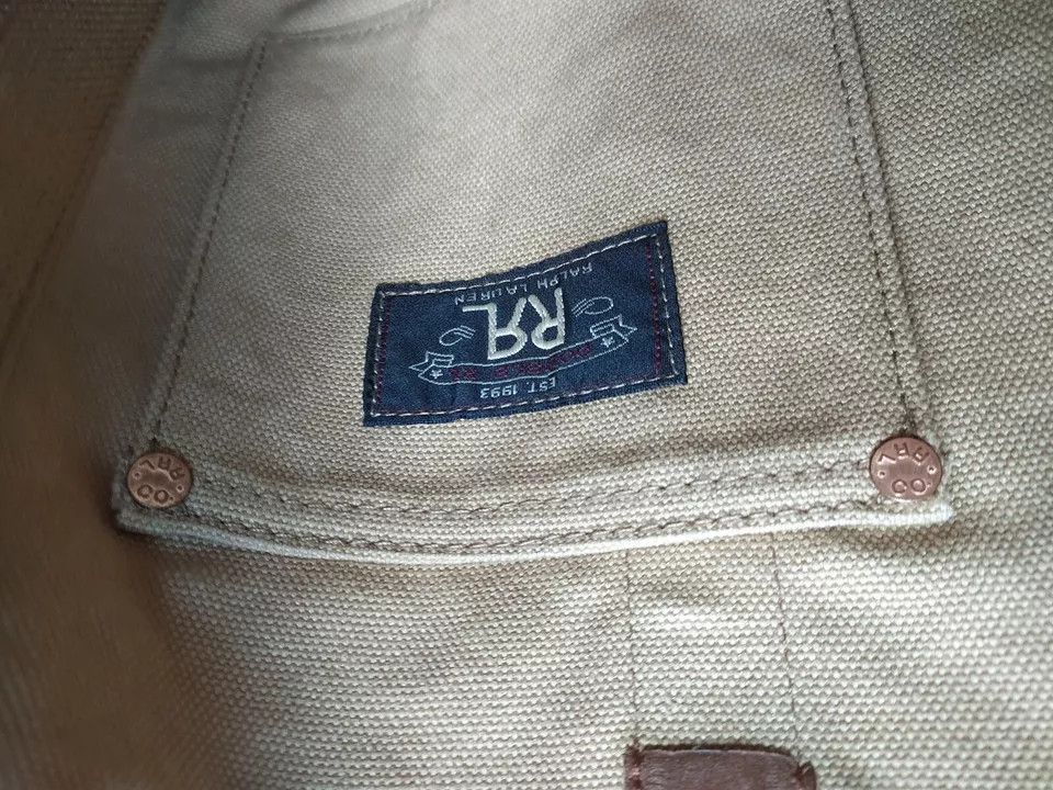 RRL Ralph Lauren RRL - Leather-Print Cotton-Canvas Tote Bag IFD-0002 Size ONE SIZE - 6 Thumbnail