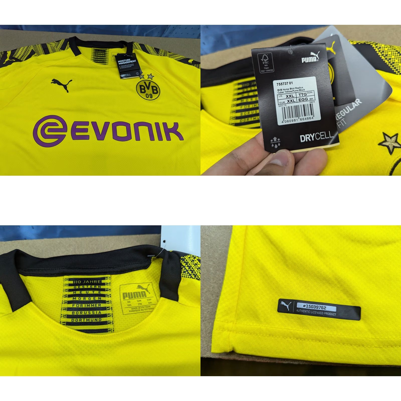Puma PUMA Borussia Dortmund Jadon Sancho #7 Mens Jersey 2XL Home Football Adult T-Shirt End with Quick Dry Mens Sports Shirt Yellow Jersey Size US XXL / EU 58 / 5 - 8 Thumbnail