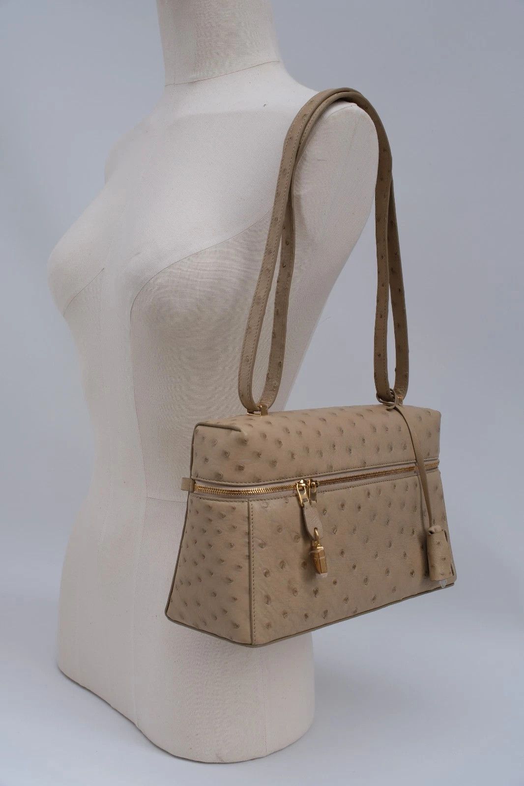 Loro Piana RARE Loro Piana Extra Bag Pocket L27 Ostrich Exotic Sun Gold Size ONE SIZE - 5 Thumbnail