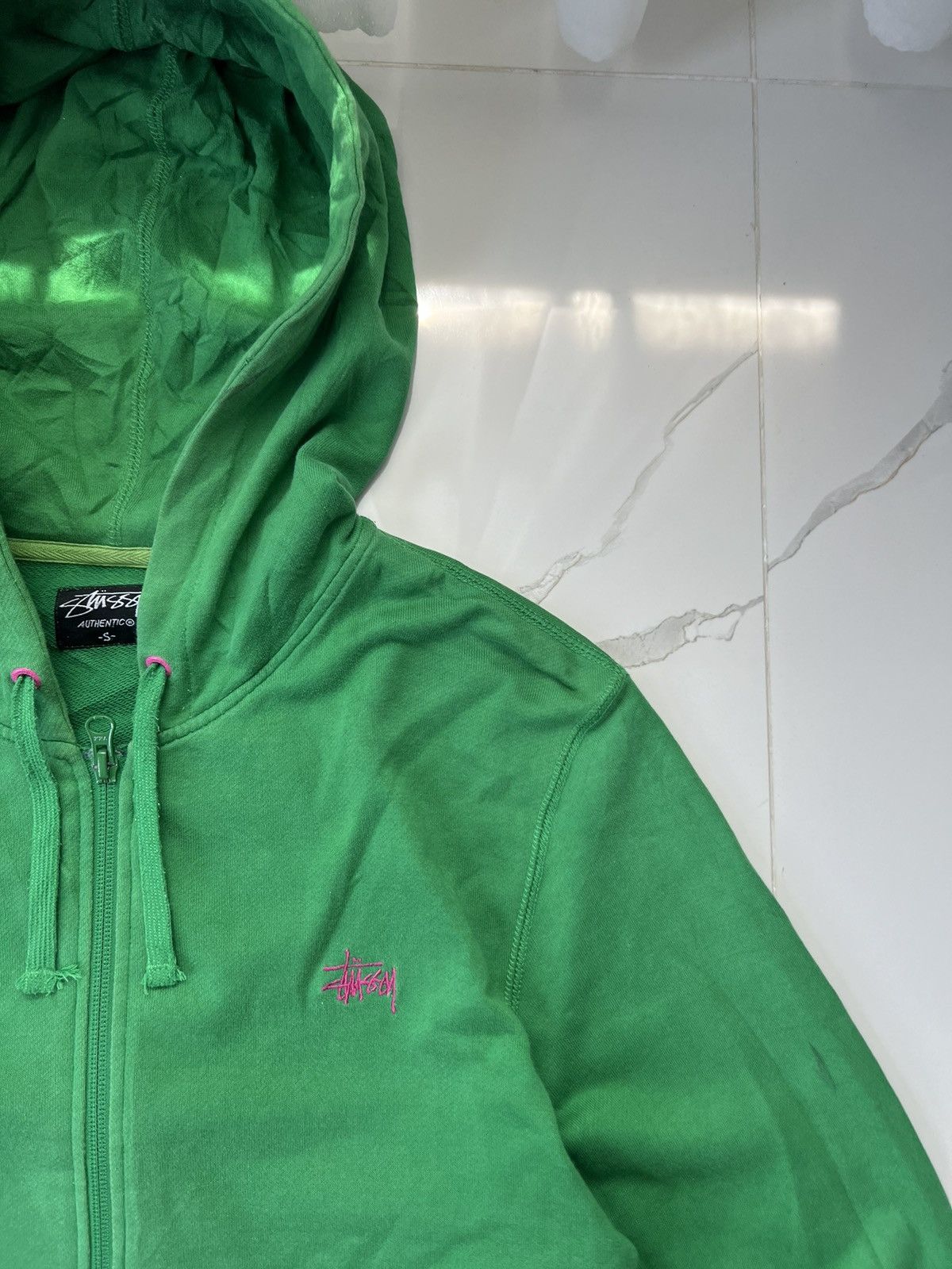 Stussy × Vintage 00’s STUSSY AUTHENTIC ZIP HOODIE Y2K SMALL LOGO RARE Size US S / EU 44-46 / 1 - 5 Thumbnail
