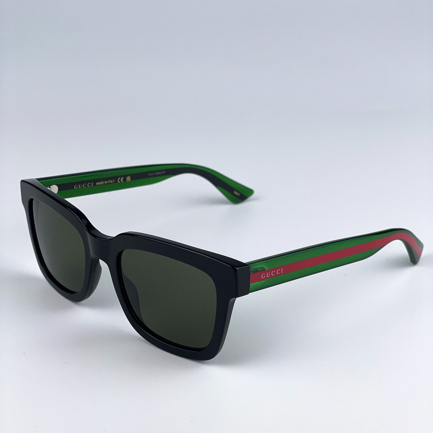 Gucci Gucci Men Sunglasses Black Green Square GG0001SN 002 NEW Size ONE SIZE - 2 Thumbnail