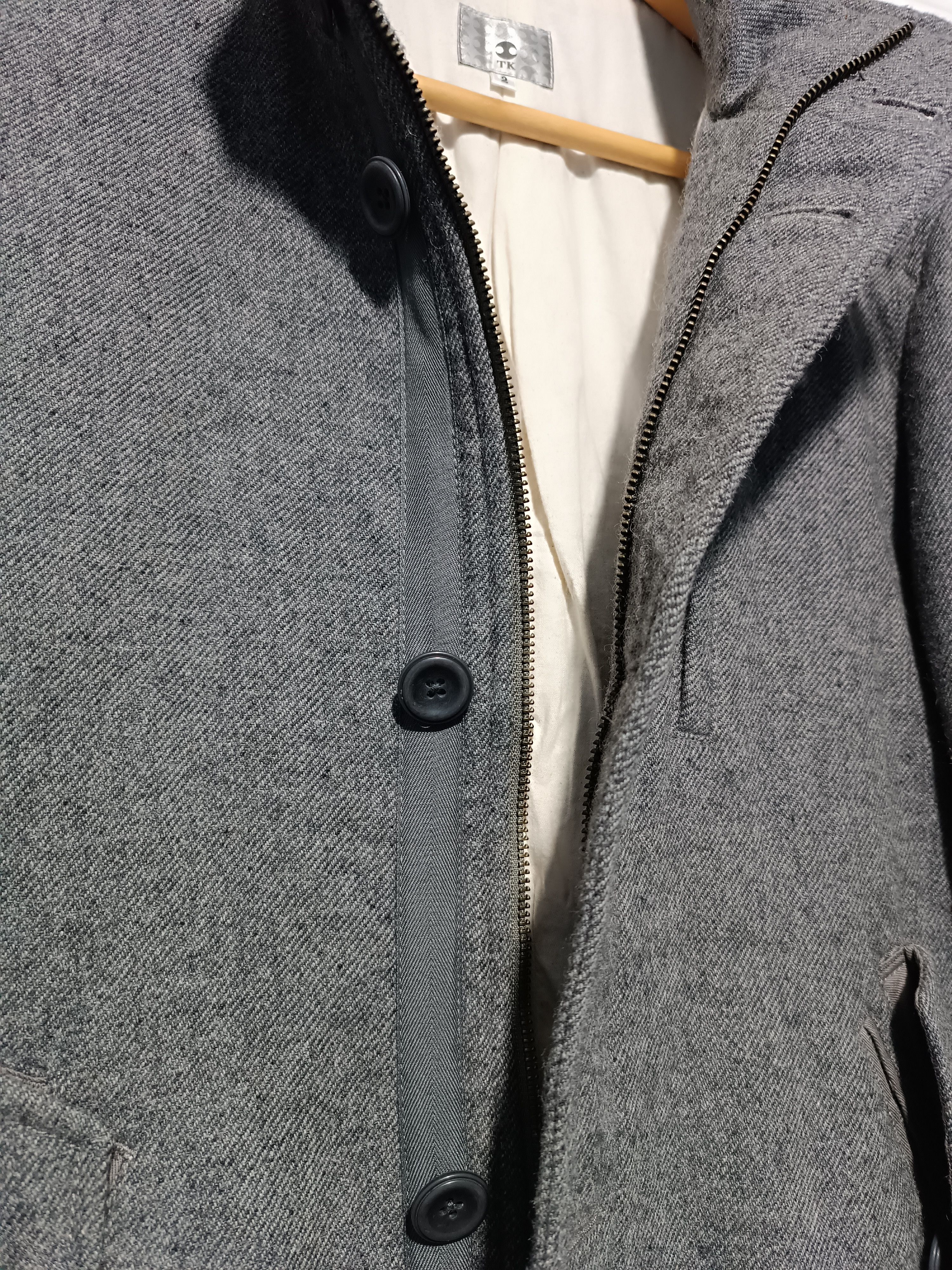 Japanese Brand Vintage Takeo Kikuchi Wool Stand Collar Coat Jacket Size US M / EU 48-50 / 2 - 8 Thumbnail