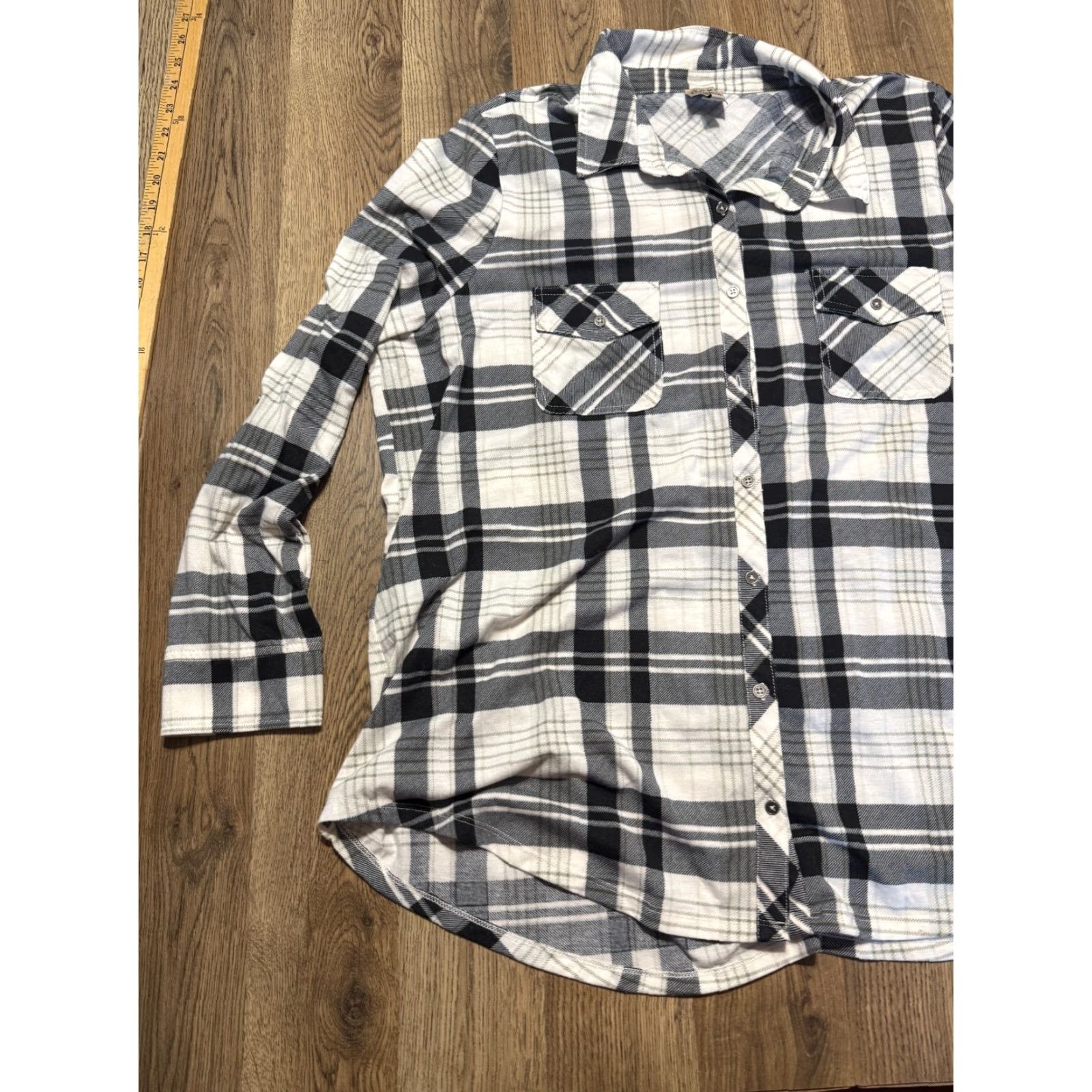 Vintage VINTAGE Como Shirt Women's Plus 2X Black White Plaid Long Sleeve Button-Up Shirt Size XXL / US 16-18 / IT 52-54 - 3 Thumbnail