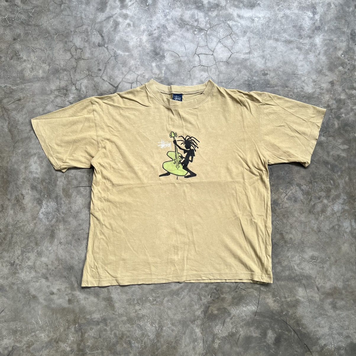 Stussy Vintage 90s Stussy Shadowman Guitar T-Shirt Size US M / EU 48-50 / 2 - 1 Thumbnail