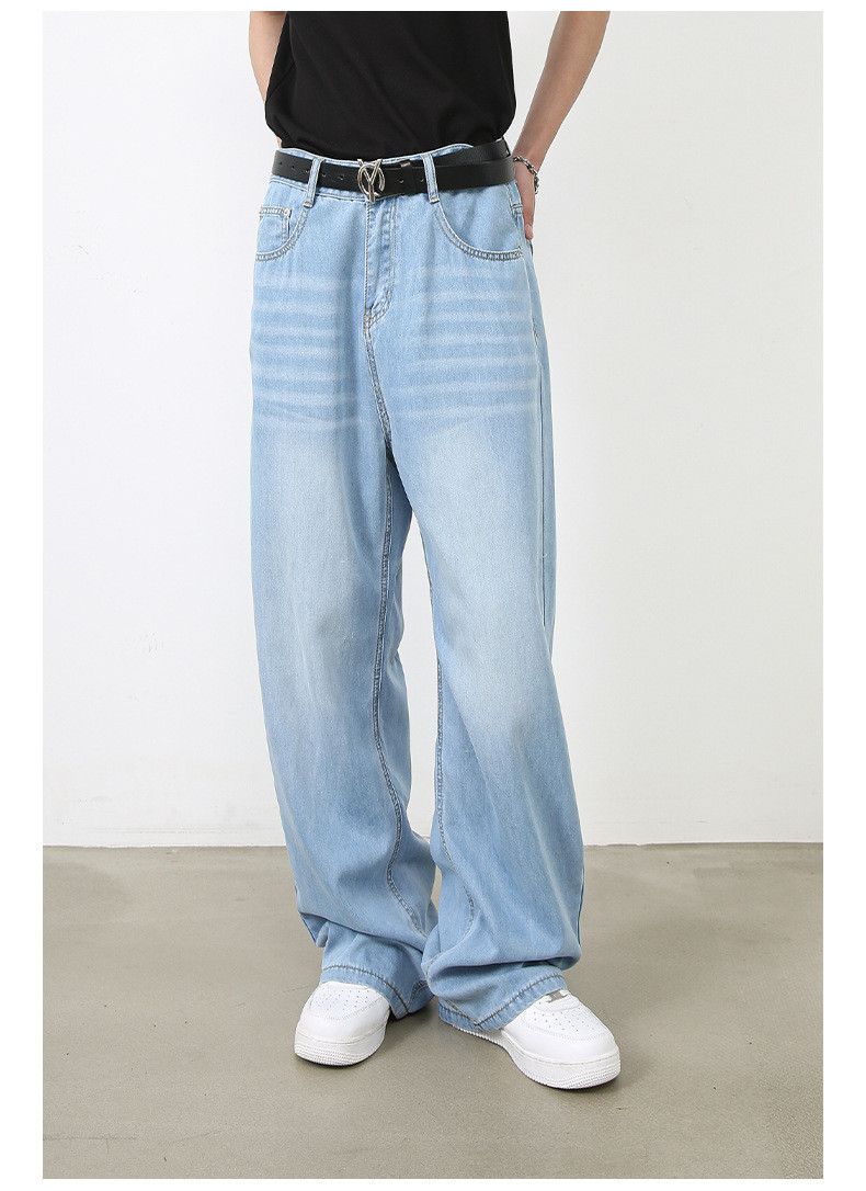 Japanese Brand × Jean Men's light blue washed retro straight loose jeans Size US 32 / EU 48 - 3 Thumbnail