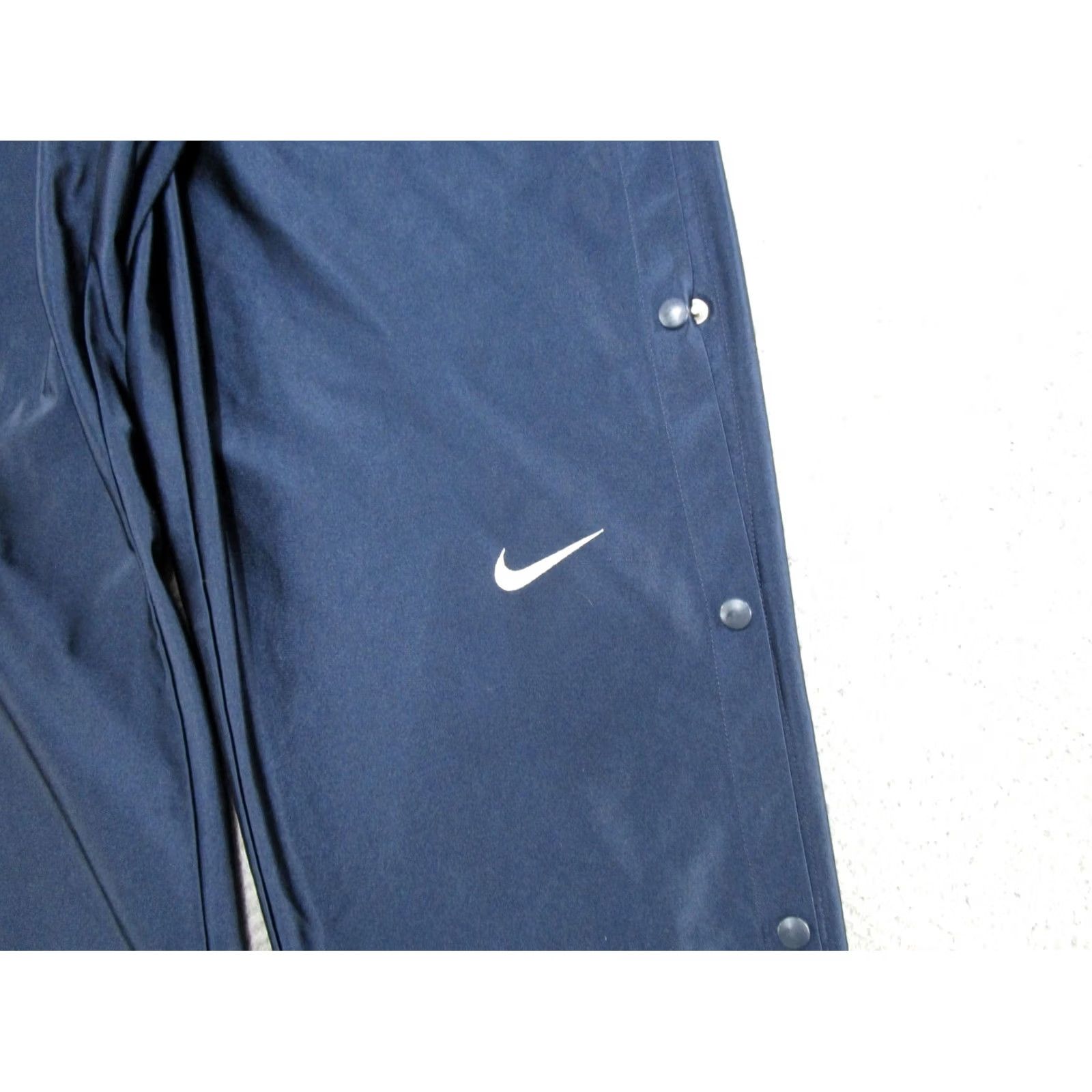 Nike VINTAGE Nike White Tag Snap Pants 2XL Blue Swoosh Breakaway Track Basketball Pants Mens 90s Athleisure Classic University USA Size US 39 - 2 Thumbnail