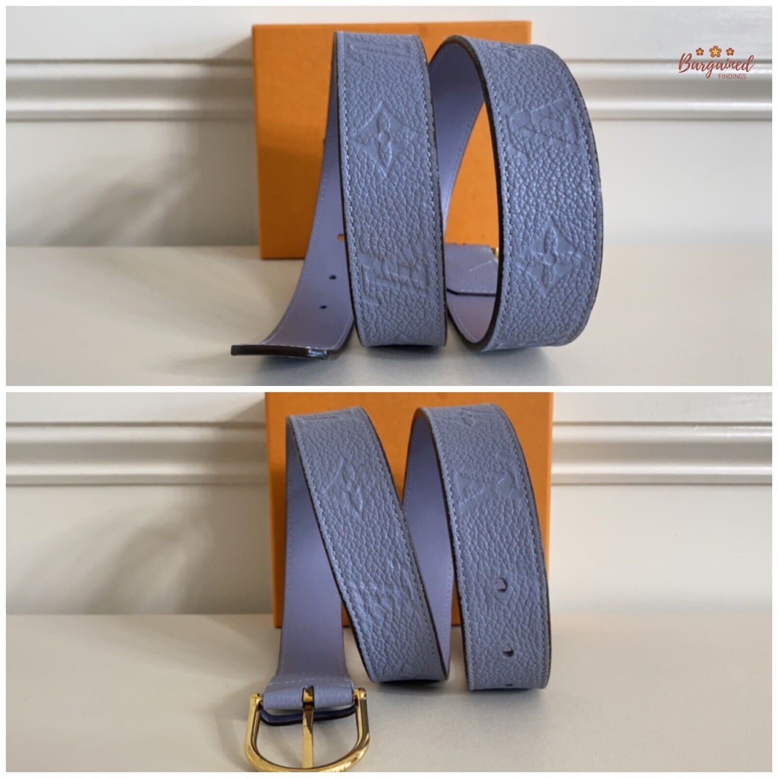 Louis Vuitton Louis Vuitton Blue Monogram Empreinte Leather Sun Belt Size ONE SIZE - 10 Thumbnail