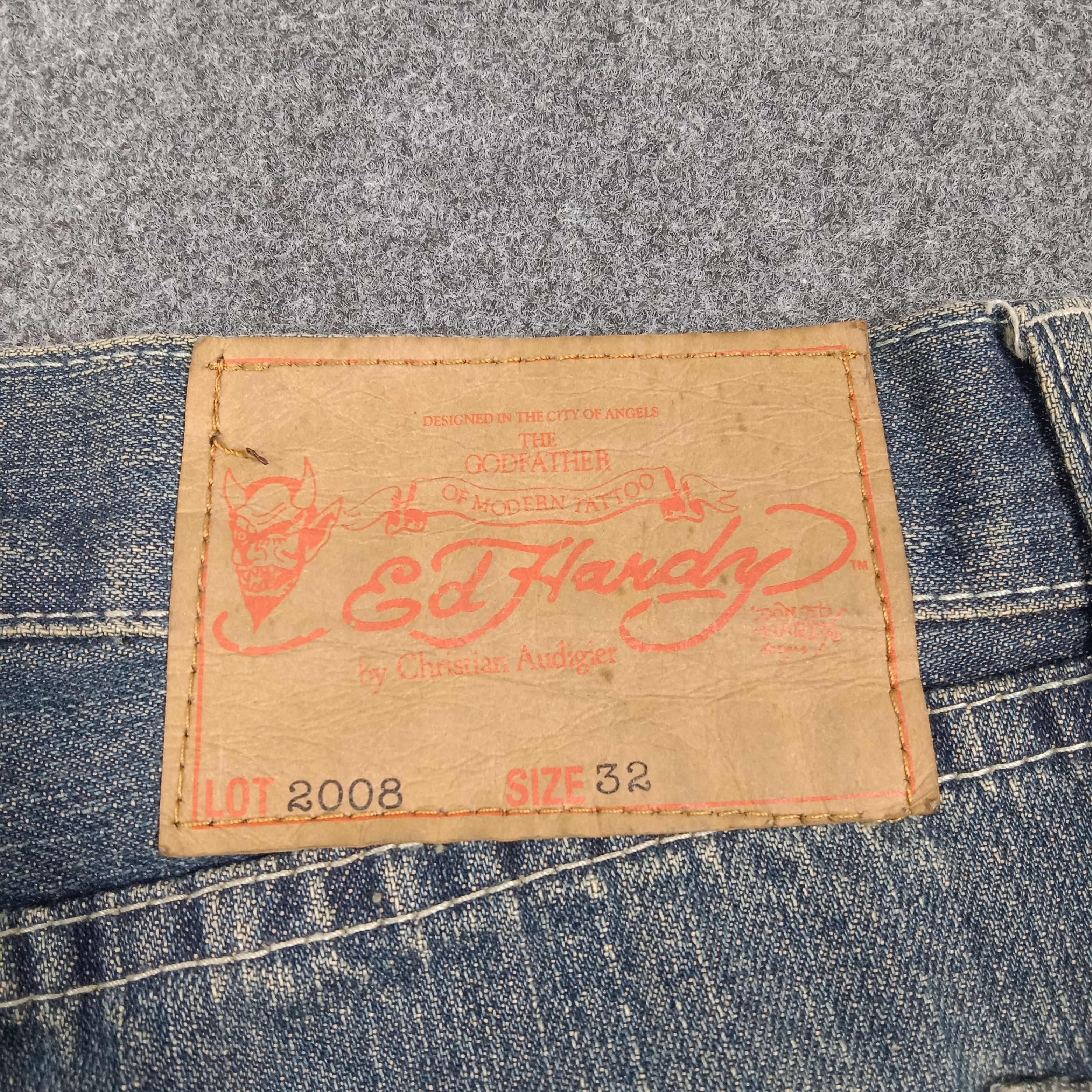 Ed Hardy Ed Hardy Christian Audigier Custom Logo Jeans C272N1 Size US 31 - 7 Thumbnail