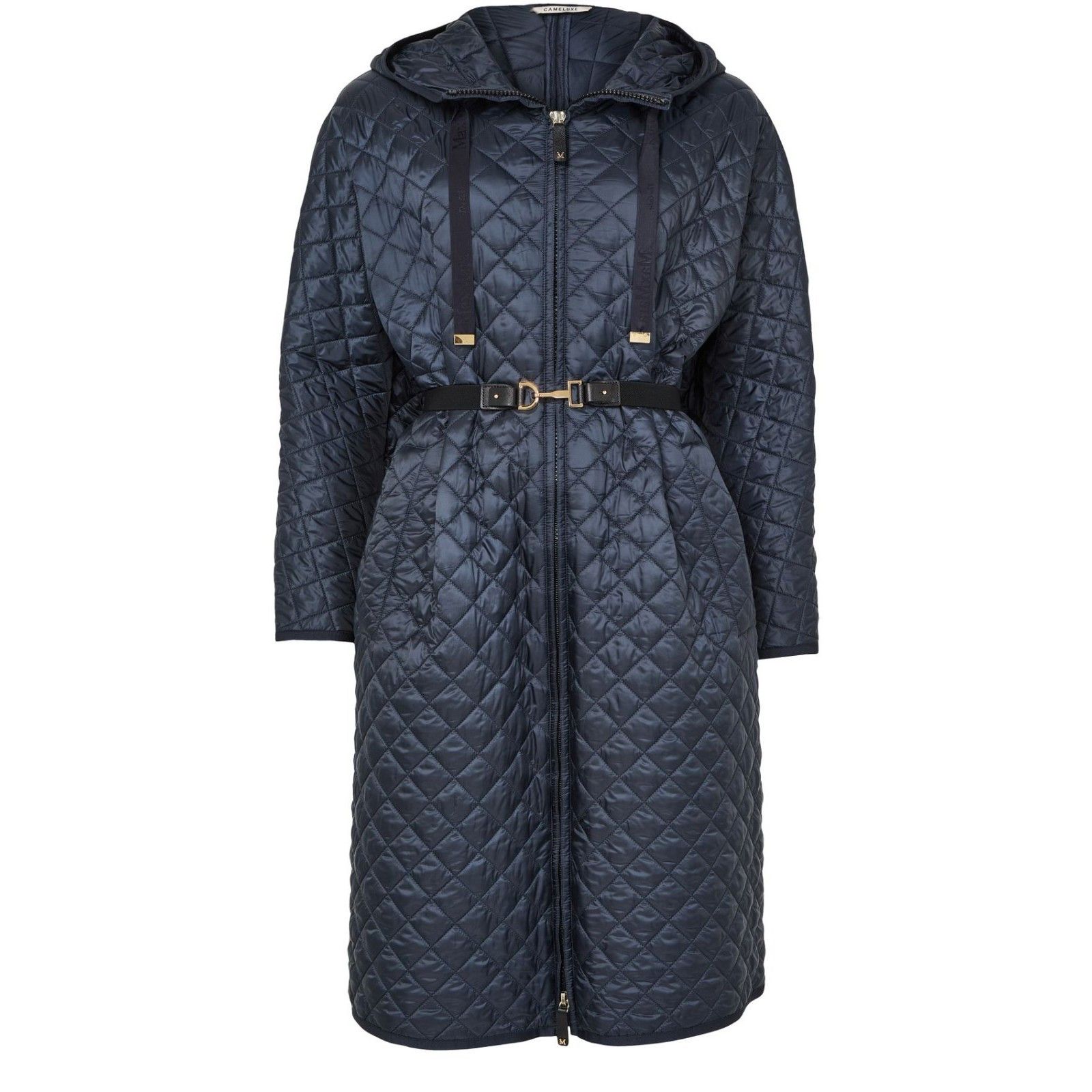 MAX MARA Dark Blue Quilted Hooded Coat New & Authentic (Wome