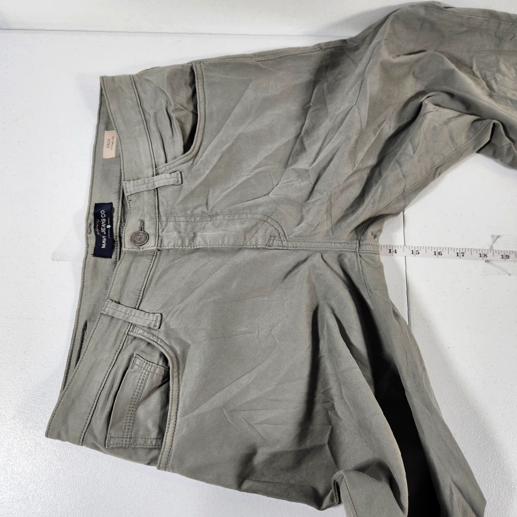 Mavi Mavi Zach Straight Leg Pants Mens 34x36 Olive Green Sage Grey Stretch Chino Size US 34 / EU 50 - 5 Thumbnail