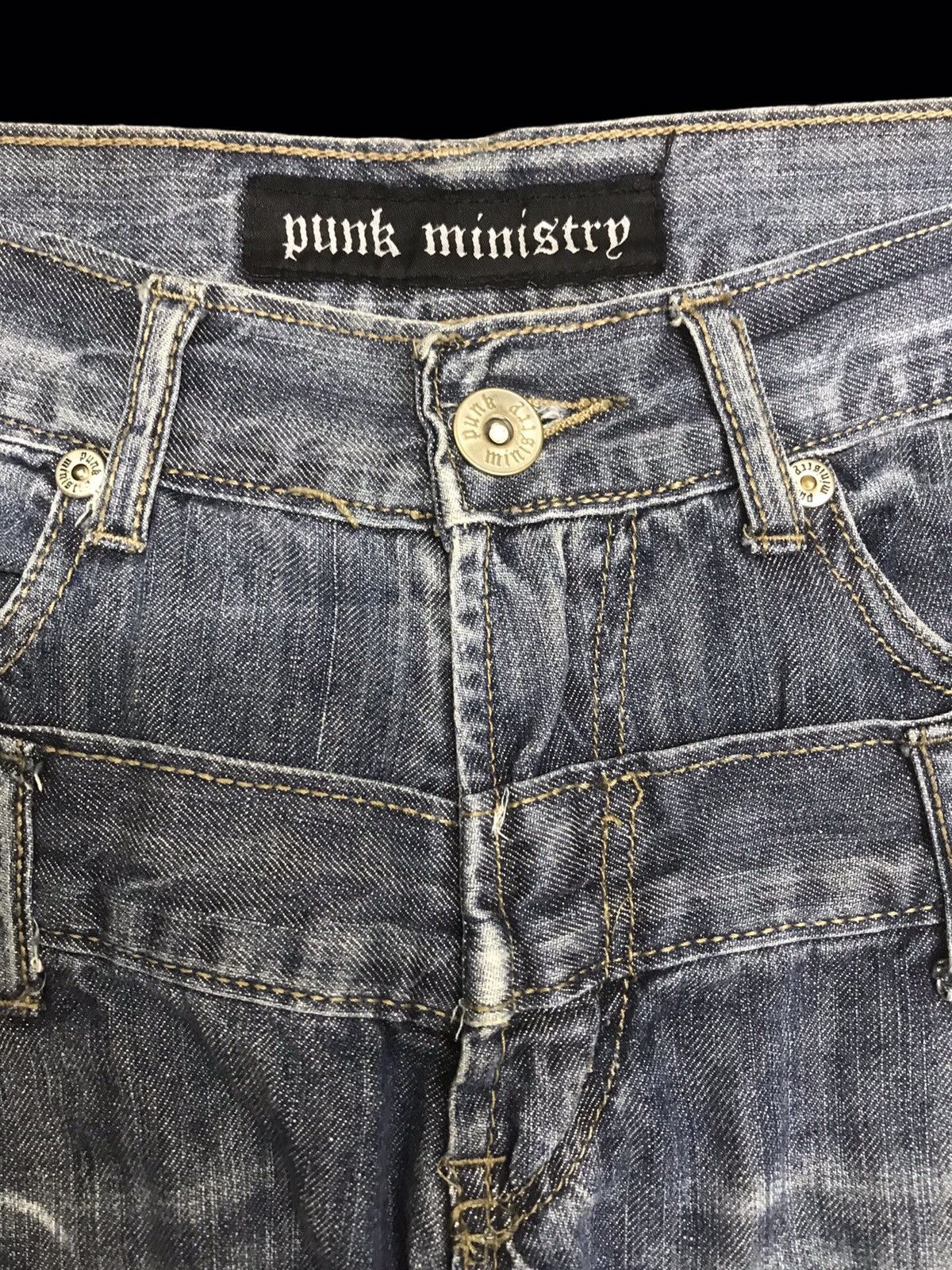 Seditionaries 💥DOUBLE WAIST💥PUNK MINSTRY DOUBLE WAIST LIGHT DENIM F324 Size US 32 / EU 48 - 3 Thumbnail