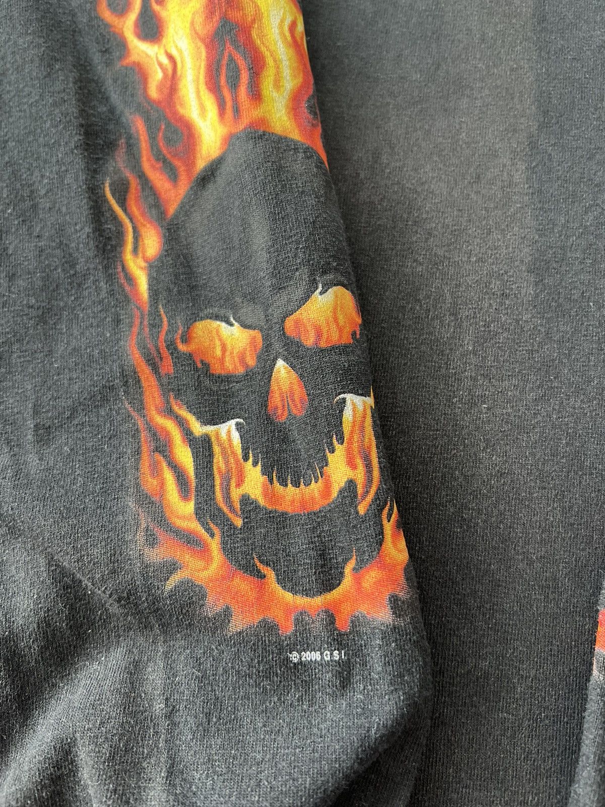 Vintage Vintage 2006 Flaming Skull Fire Ghost Rider AAA Long Sleeve Size US XXL / EU 58 / 5 - 9 Thumbnail