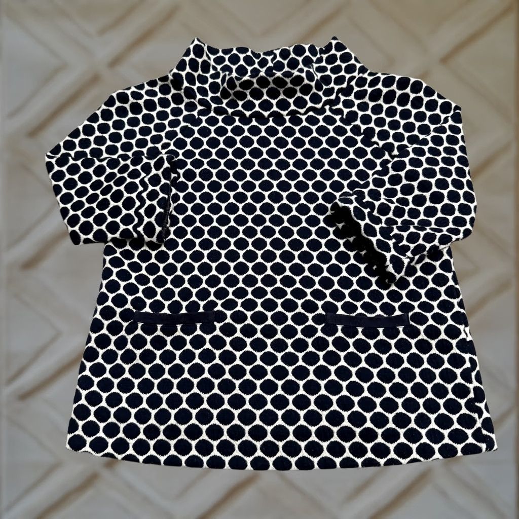 Boden Boden Funnel Neck Top Women 6P Blue White Polka Dot Pocket Casual Textured Blouse Size M / US 6-8 / IT 42-44 - 1 Thumbnail