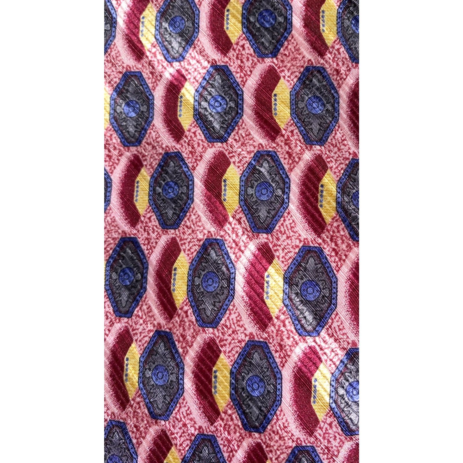 Pinko Jhane Barnes Mens Pink Silk Geometric Tie 58 In Classic Tie 57 in.-60 in. Pink Geometric Silk Tie Mens Jhane Barnes Size ONE SIZE - 2 Thumbnail