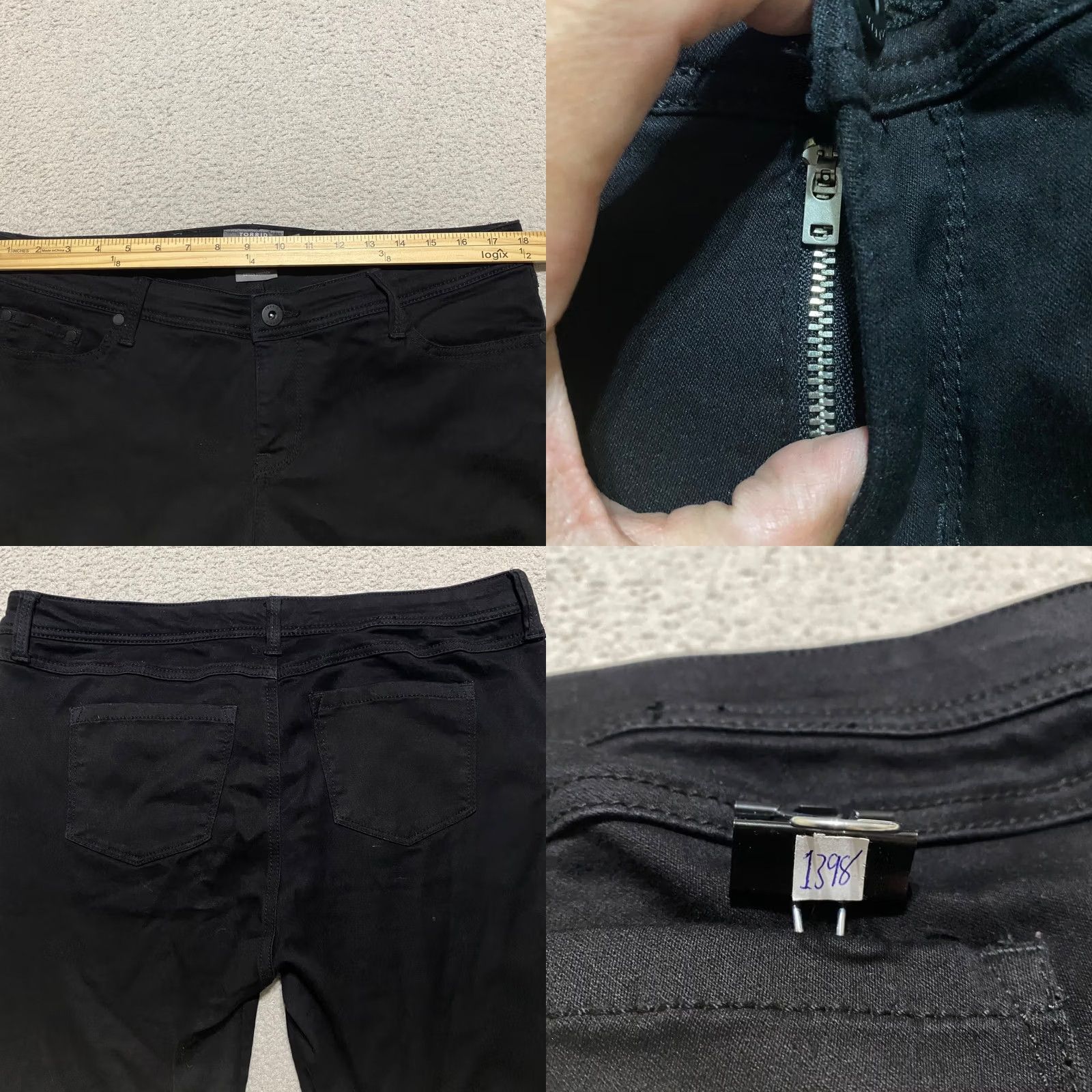 Torrid Torrid Jeans Skinny Dark Black Denim 14 Regular 5-Pocket Stretch XS? Size 36" / US 14 / IT 50 - 8 Thumbnail