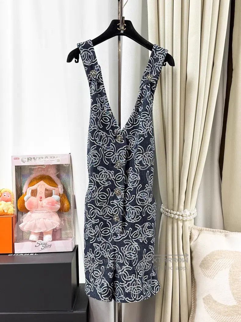 Chanel Chanel 22S show dark blue full print double C full print f Size XS / US 0-2 / IT 36-38 - 1 Thumbnail