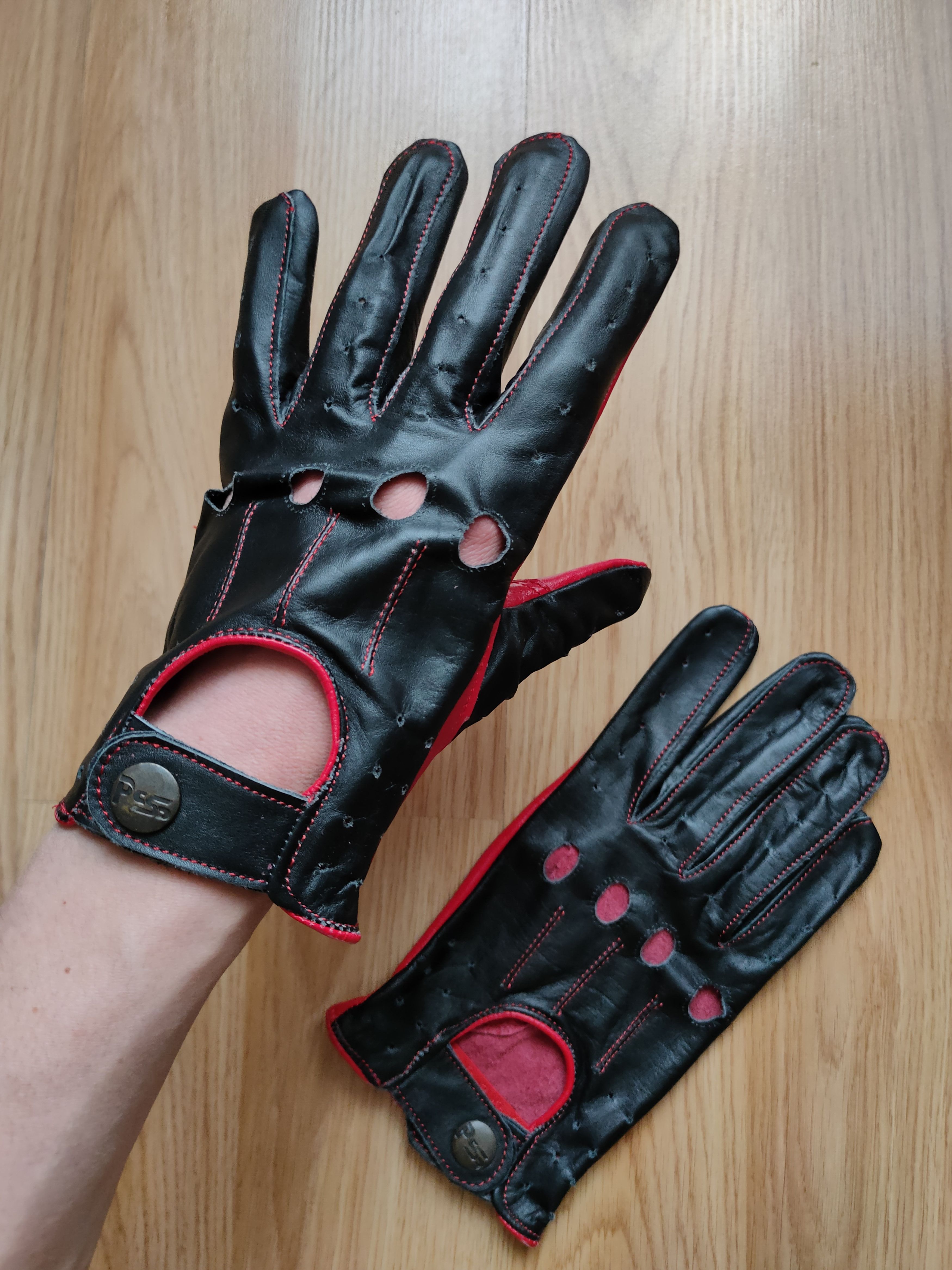 Leather Driving gloves PS leather racing gloves for the car L Size ONE SIZE - 8 Thumbnail