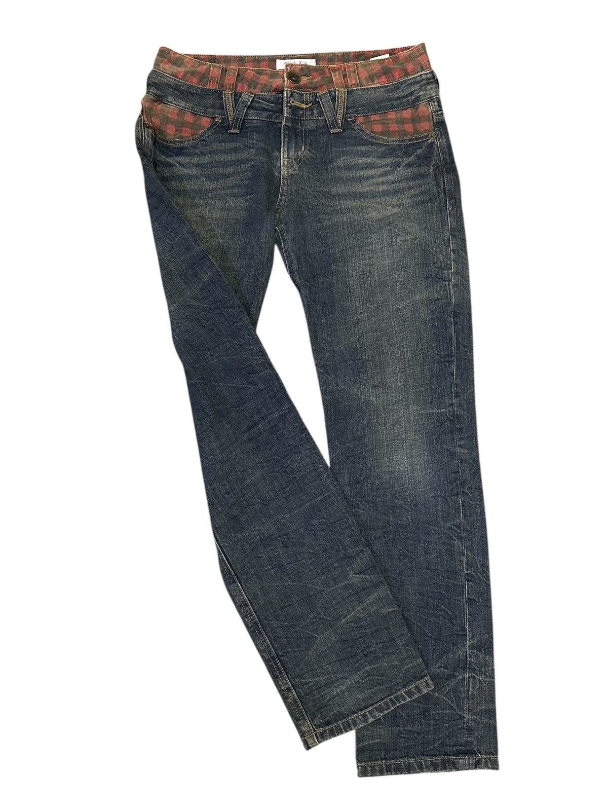 Japanese Brand 💥Double Waist 💥 Denim Brave World Mudwash Crazy Design 💥 Size US 30 / EU 46 - 2 Thumbnail