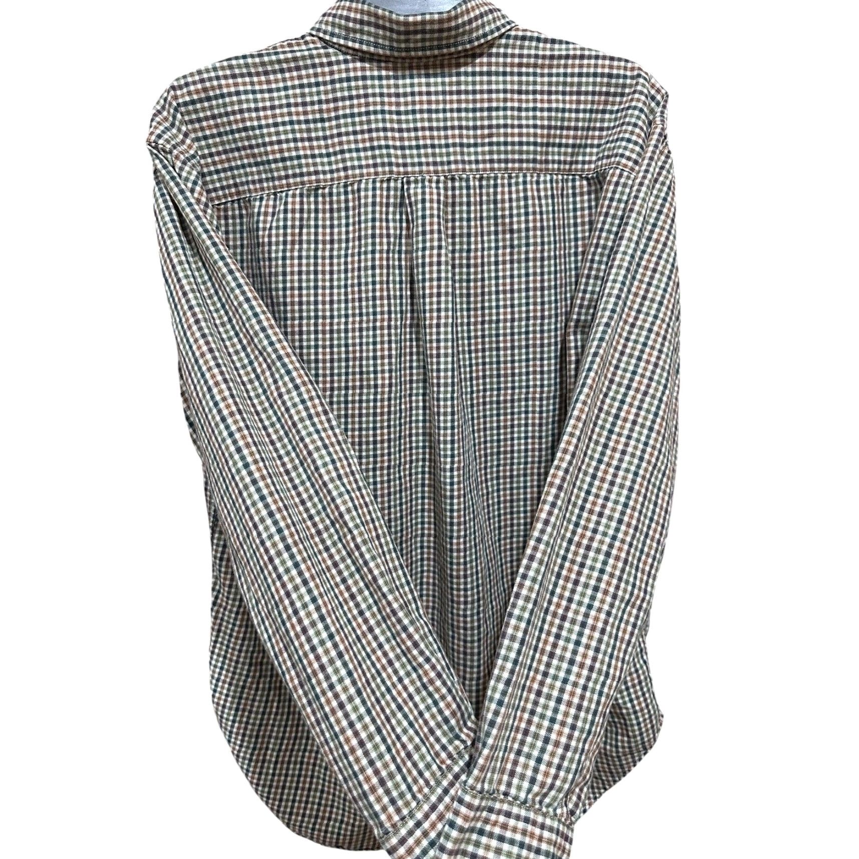 Gap VINTAGE Gap Shirt Men M Green Brown Orange Plaid Button-Down Pocket Cotton 90s Preppy Men Size US M / EU 48-50 / 2 - 2 Thumbnail