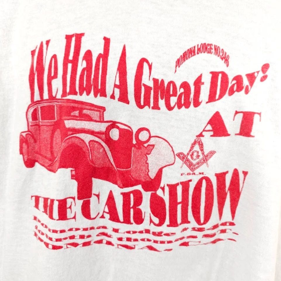 Fruit Of The Loom VINTAGE Car Show T Shirt Mens XL White 90s Pomona Lodge California Fruit of the Loom Shirt Mens XL White 90s Car Show T Shirt Size US XL / EU 56 / 4 - 3 Thumbnail