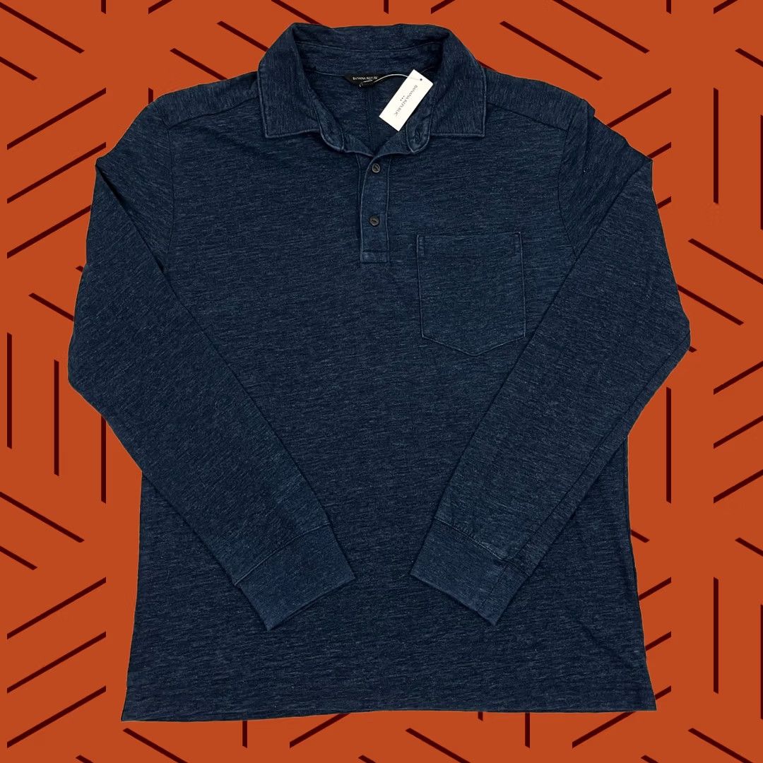 Banana Republic Banana Republic Polo Shirt Mens M Indigo Blue Pocket Casual Long Sleeve Prep NEW Shirt Mens M Indigo Blue Pocket Casual Long Sleeve 90s? Size US M / EU 48-50 / 2 - 1 Thumbnail